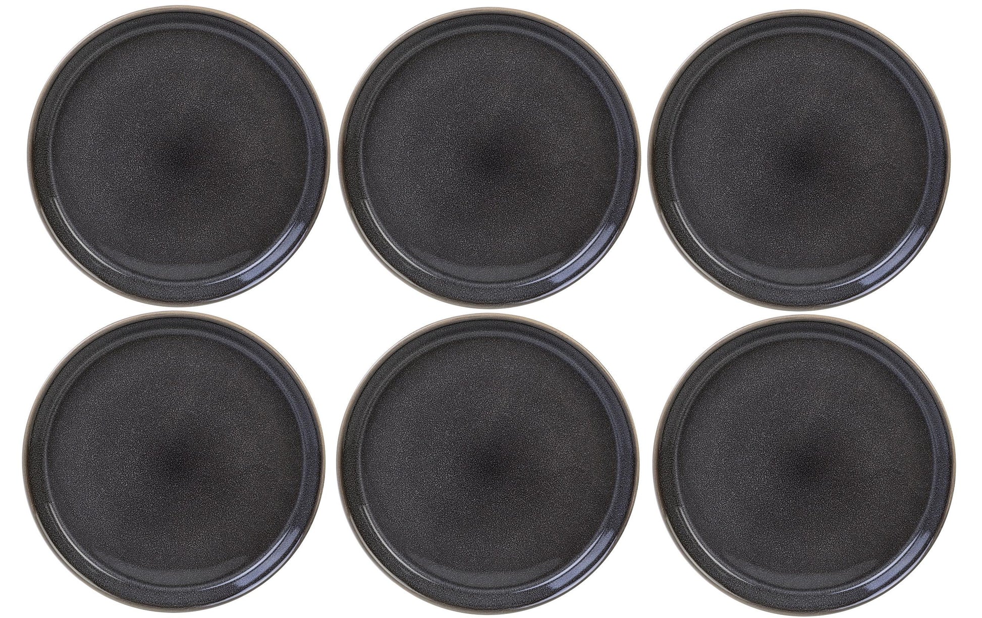 BITZ Speiseteller – 6er Set, Ø 27 cm, Steinzeug, Grau, spülmaschinenfest, ofenfest