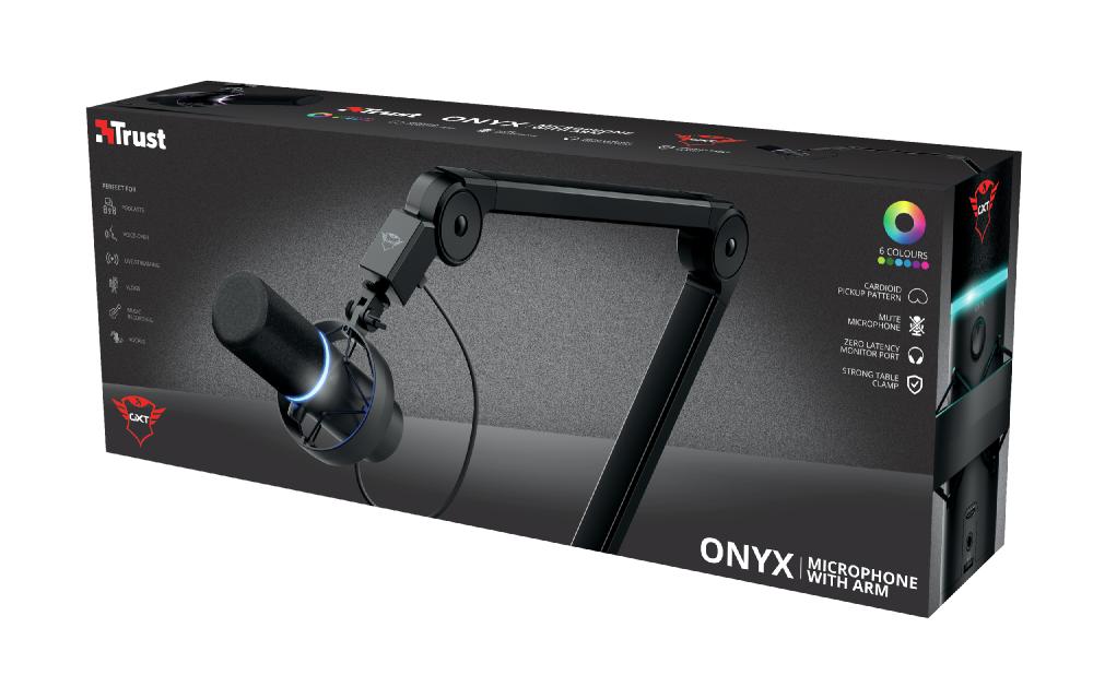 Trust GXT 255+ Onyx – Mikrofon, USB, Niere, Kondensator, Gaming, Schwarz