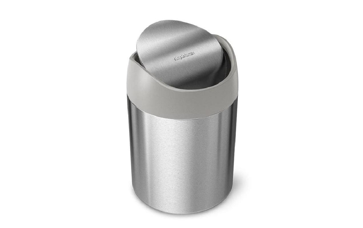 Simplehuman Mülleimer, 1,5 l, Deckel, Edelstahl, Silber – Ø12,7 × 18,8 cm – CW2084