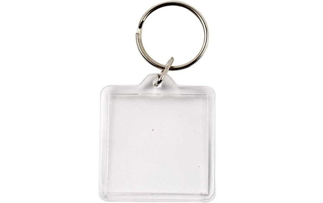 Creativ Company Foto-Schlüsselanhänger – Acryl, Transparent, Fotoformat 40 × 40 mm