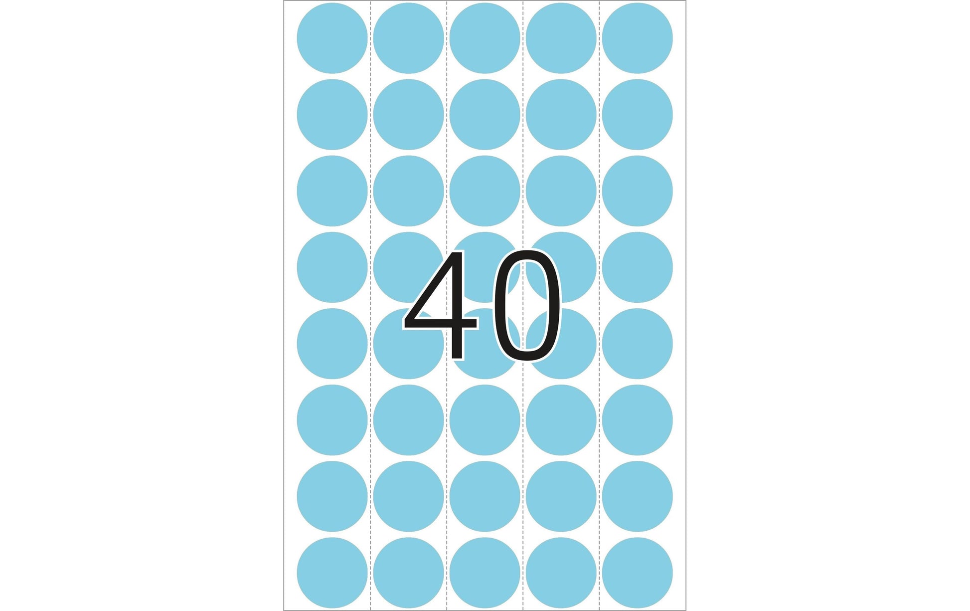 HERMA Haftetiketten – rund Ø 19 mm, permanent, blau, 111 × 170 mm, 32 Blätter (1'280 Stk.)