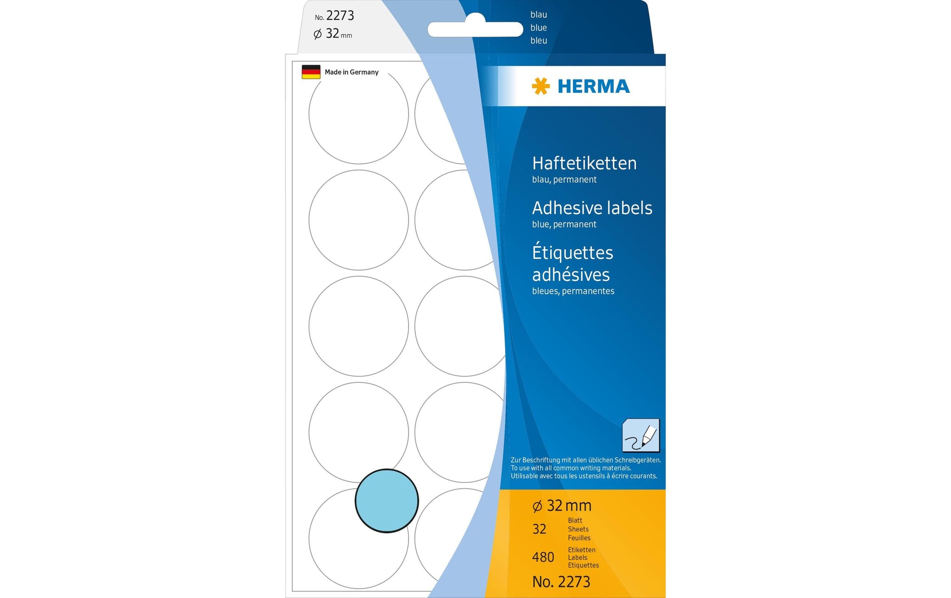HERMA Schmucketiketten – Papier, rund, Ø 32 mm, 480 Stk, 32 Bogen, permanent haftend