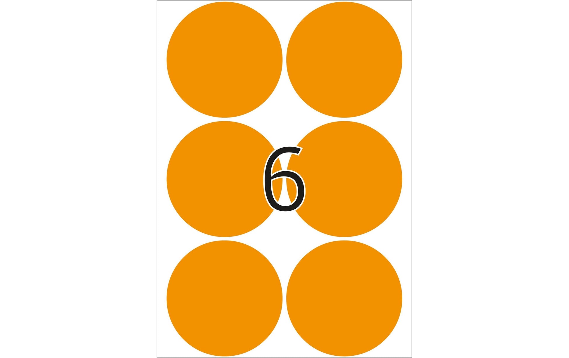 HERMA Schmucketiketten – Motiv Leuchtorange – Papier, 144 Stk, 24 Bogen, Ø 50 mm, permanent haftend