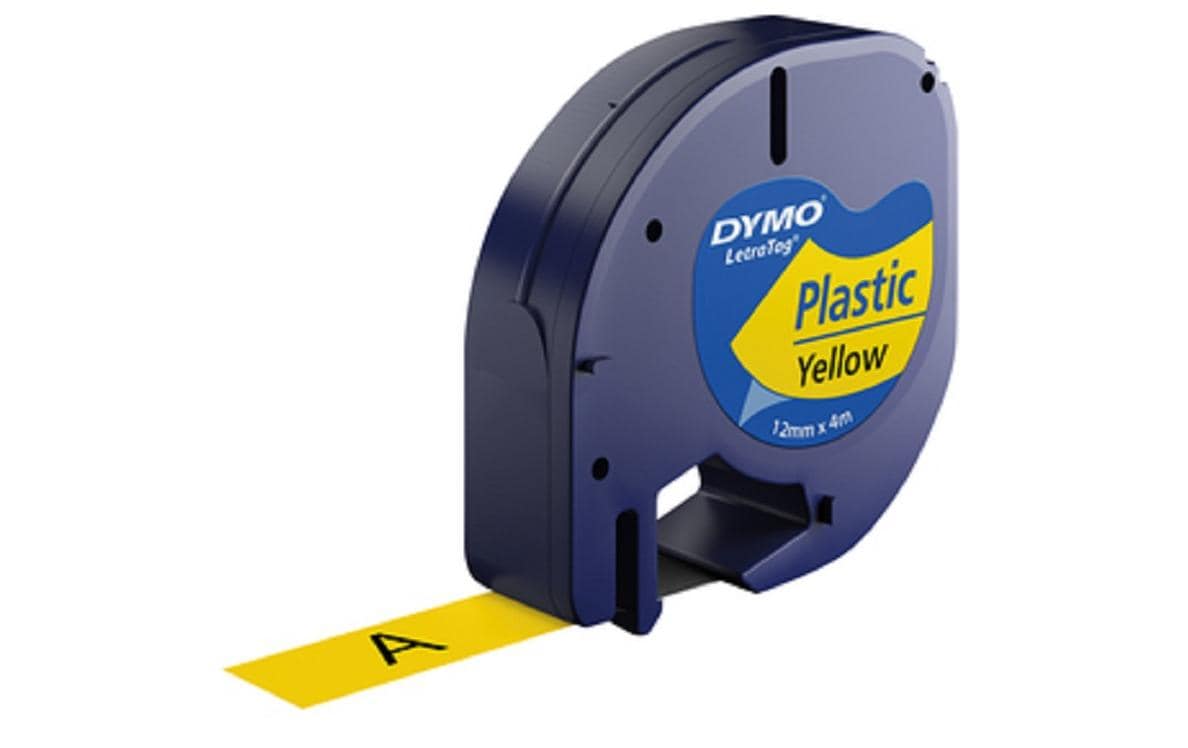 DYMO Schriftband – 12 mm × 4 m, gelb, schwarz