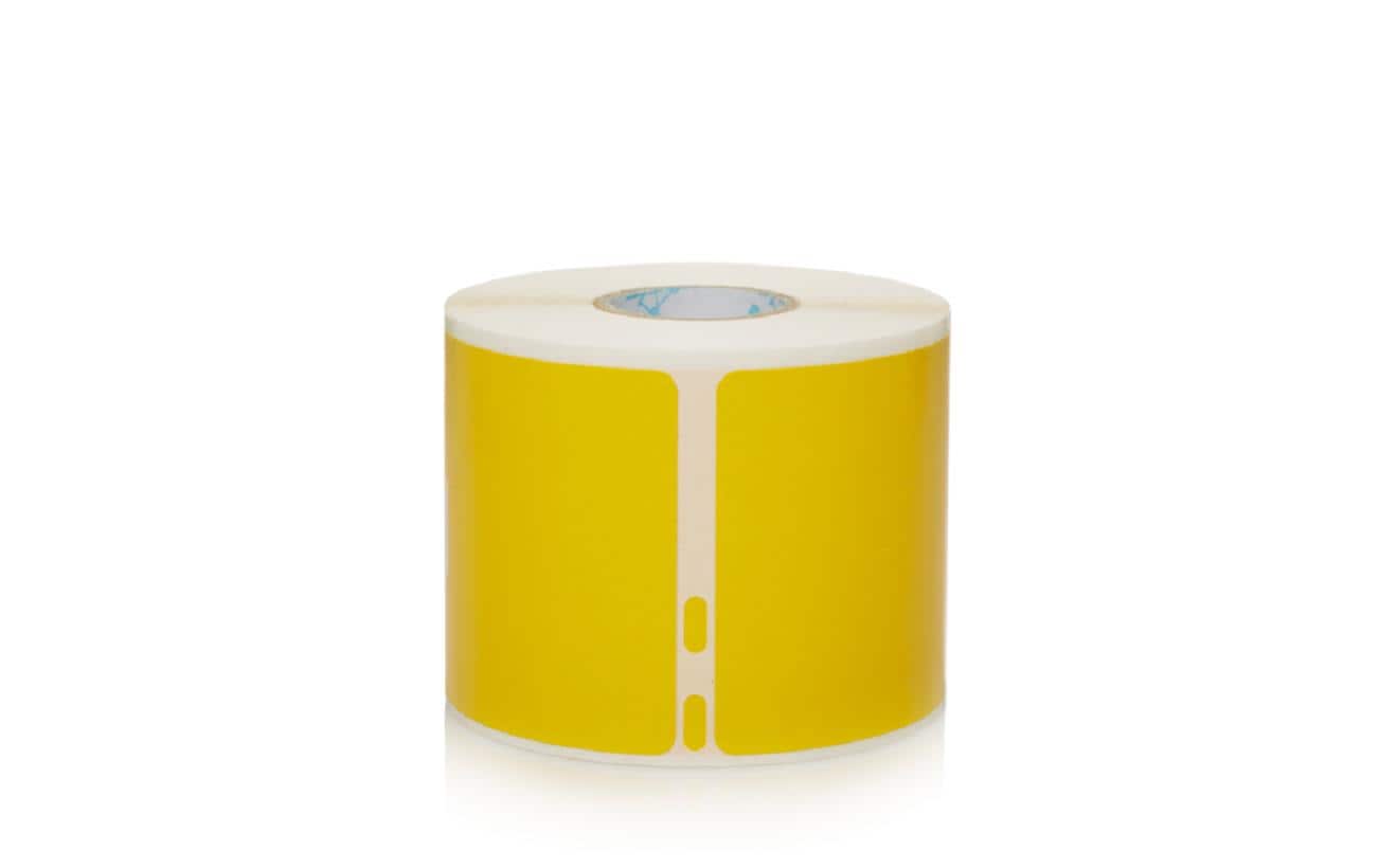DYMO Adress-Etiketten, 54 mm × 101 mm, gelb/schwarz, für LabelWriter, 1 Rolle (220 Etiketten)