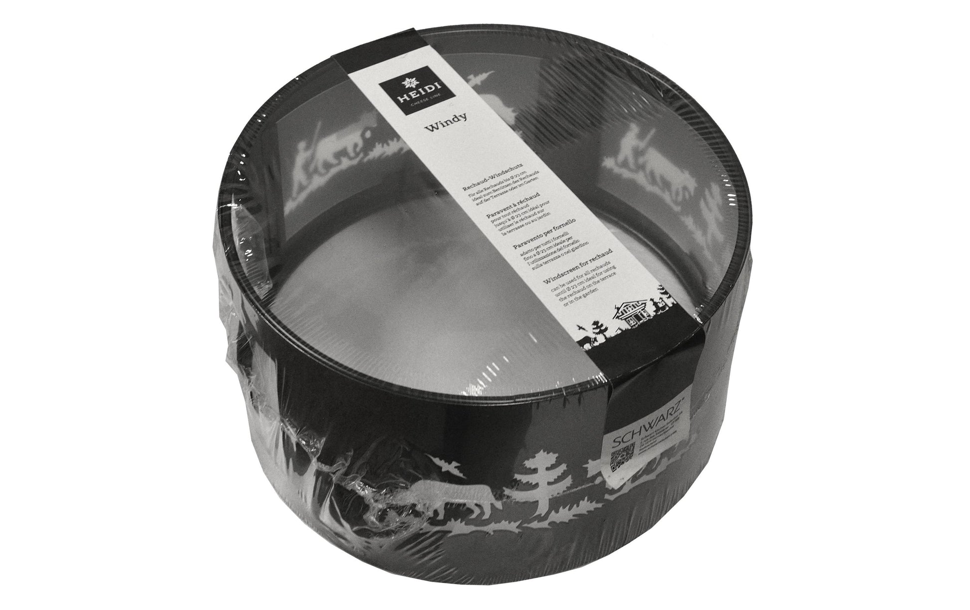 Heidi Cheese Line Rechaud-Windschutz, Ø 23 cm, Metall, schwarz