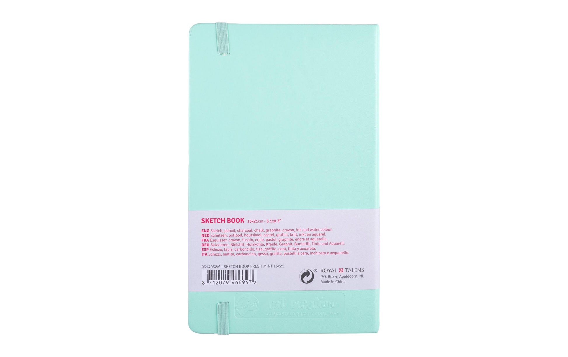 Talens Skizzenbuch Art Creation – 13 × 21 cm – 140 g/m² – Hardcover – 80 Blatt – cremefarbenes Papier – Mint