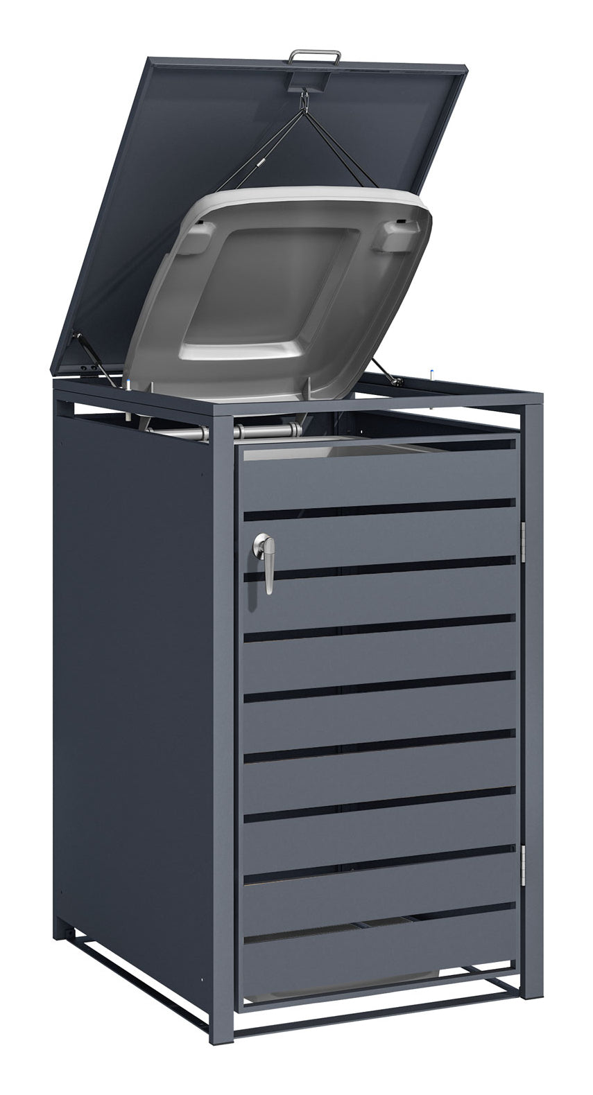 Phoenix Safe Co. Müllcontainer GB1168AAK – Stahl – Anthrazit – Wetterfest, Vandalensicher – 68,0×80,0×116,0 cm