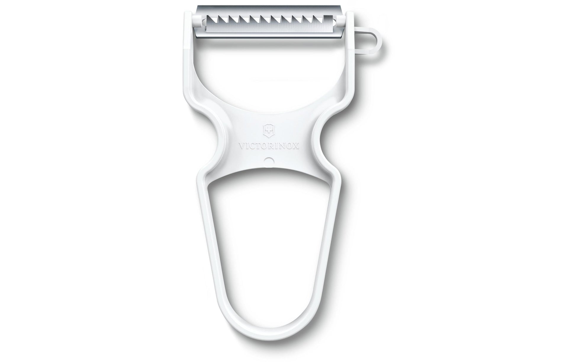 Victorinox Sparschäler 6,5 × 1,3 × 10,9 cm, Edelstahl/ABS, Weiss, Julienne, spülmaschinenfest