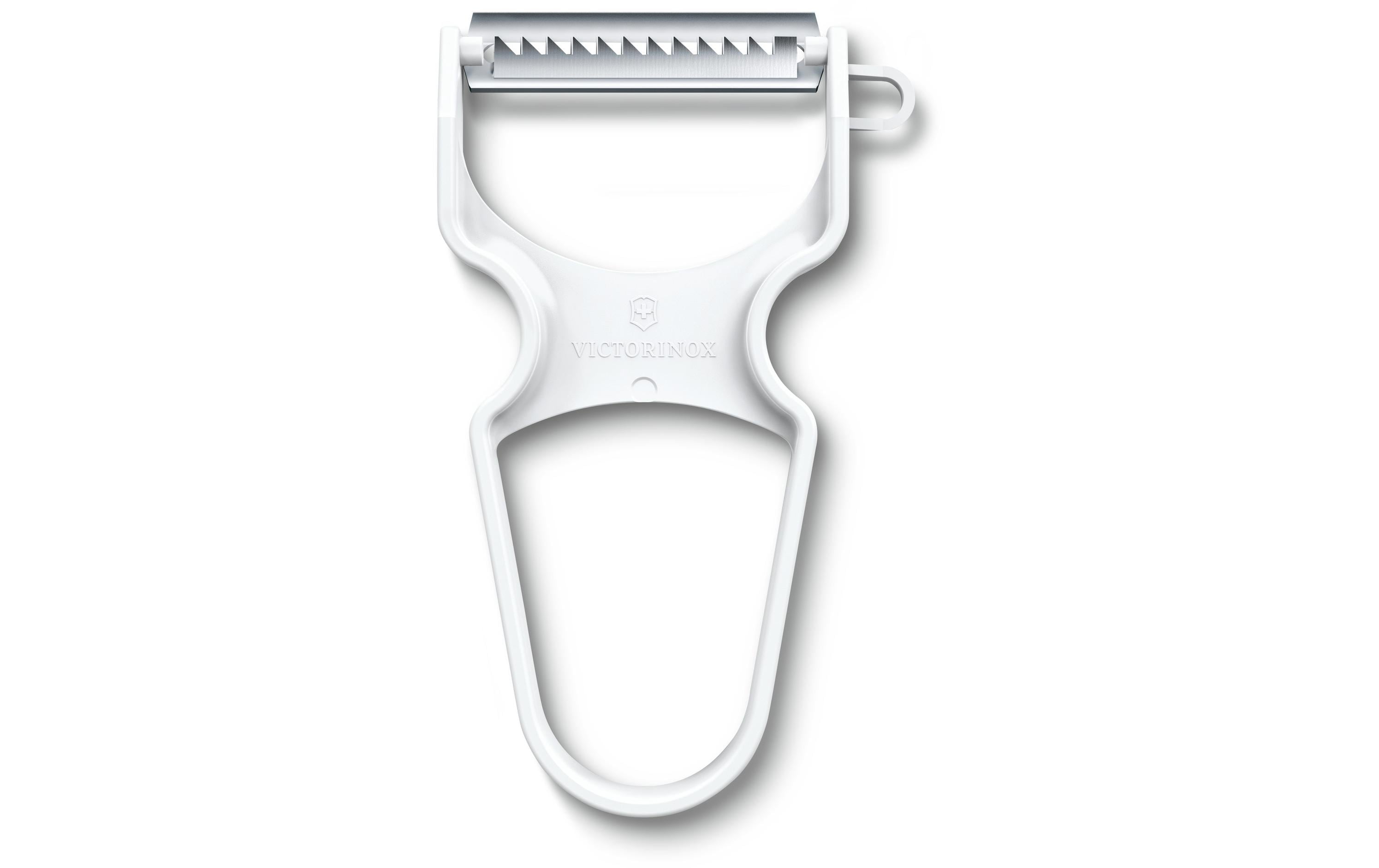 Victorinox Sparschäler 6,5 × 1,3 × 10,9 cm, Edelstahl/ABS, Weiss, Julienne, spülmaschinenfest