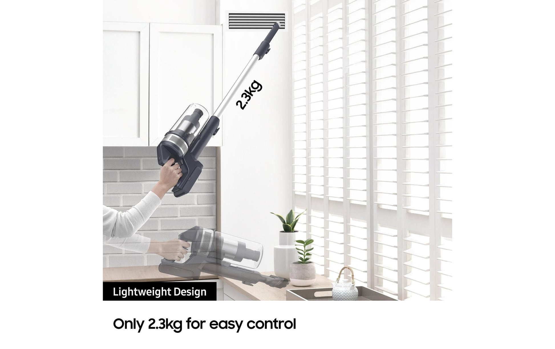 Samsung Akkustaubsauger VS15A6031R4/SW – 150 W, 0,8 l, Akkubetrieb, 21,6 V