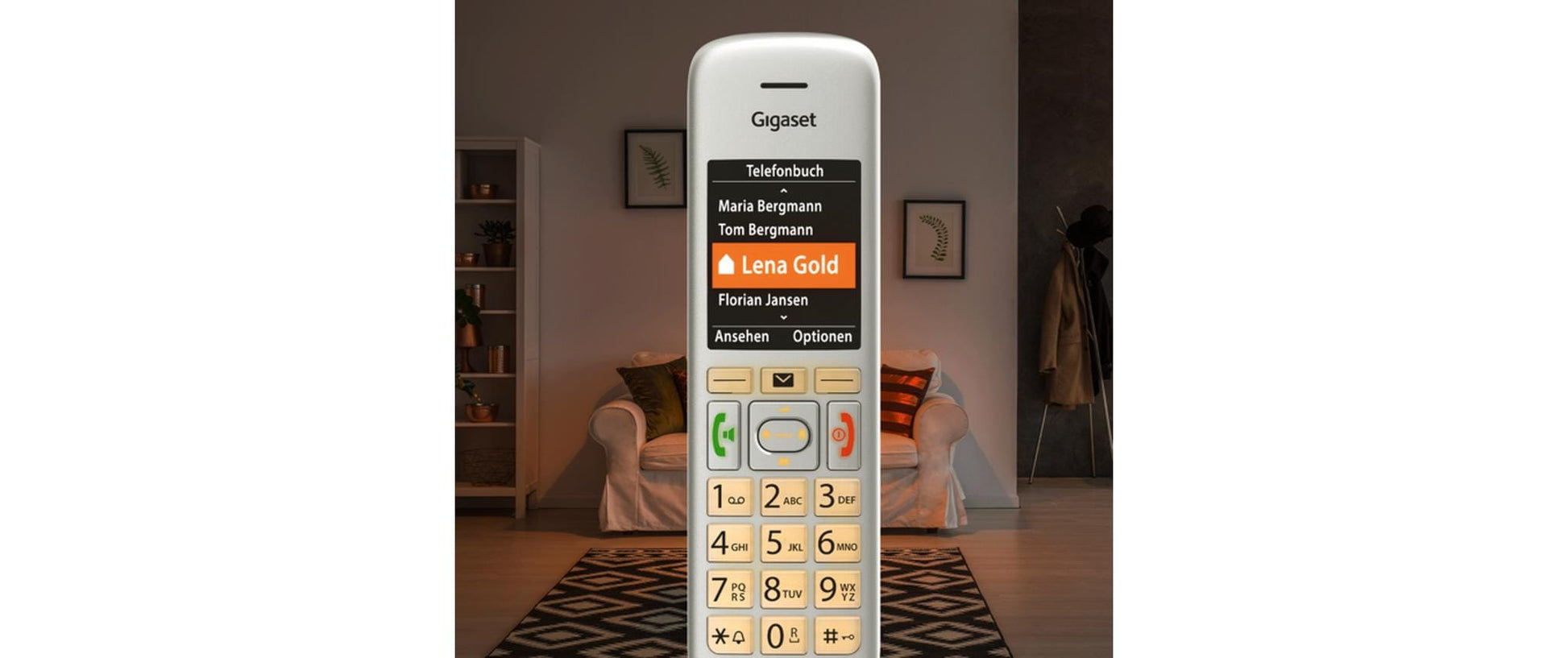 Gigaset E390 HX – WLAN-Telefon (Handgerät), inkl. Ladeschale, Silber