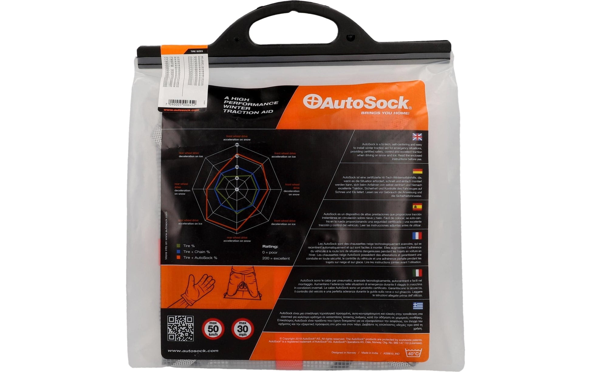Autosock GR 645 Textile Traktionshilfe – für 18" Reifen – 2 Stk.