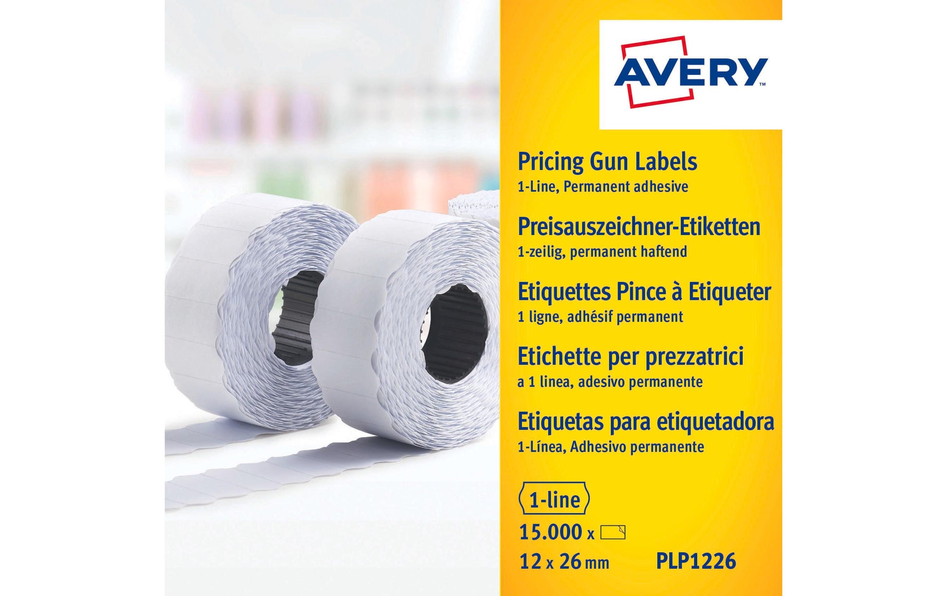 AVERY Zweckform Etiketten – für Preisauszeichner – 26×12 mm, permanent haftend, 15'000 Stk