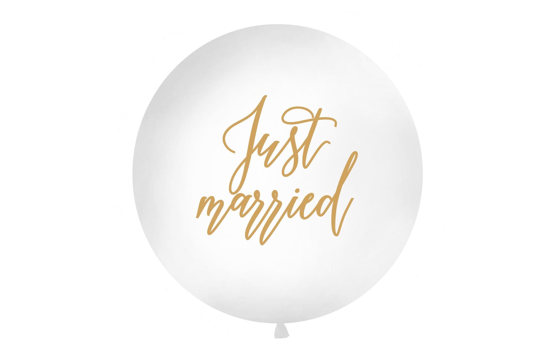 PartyDeco Luftballons Just Married – Weiss, Gold – Ø 100 cm – Latex – 1 Stück