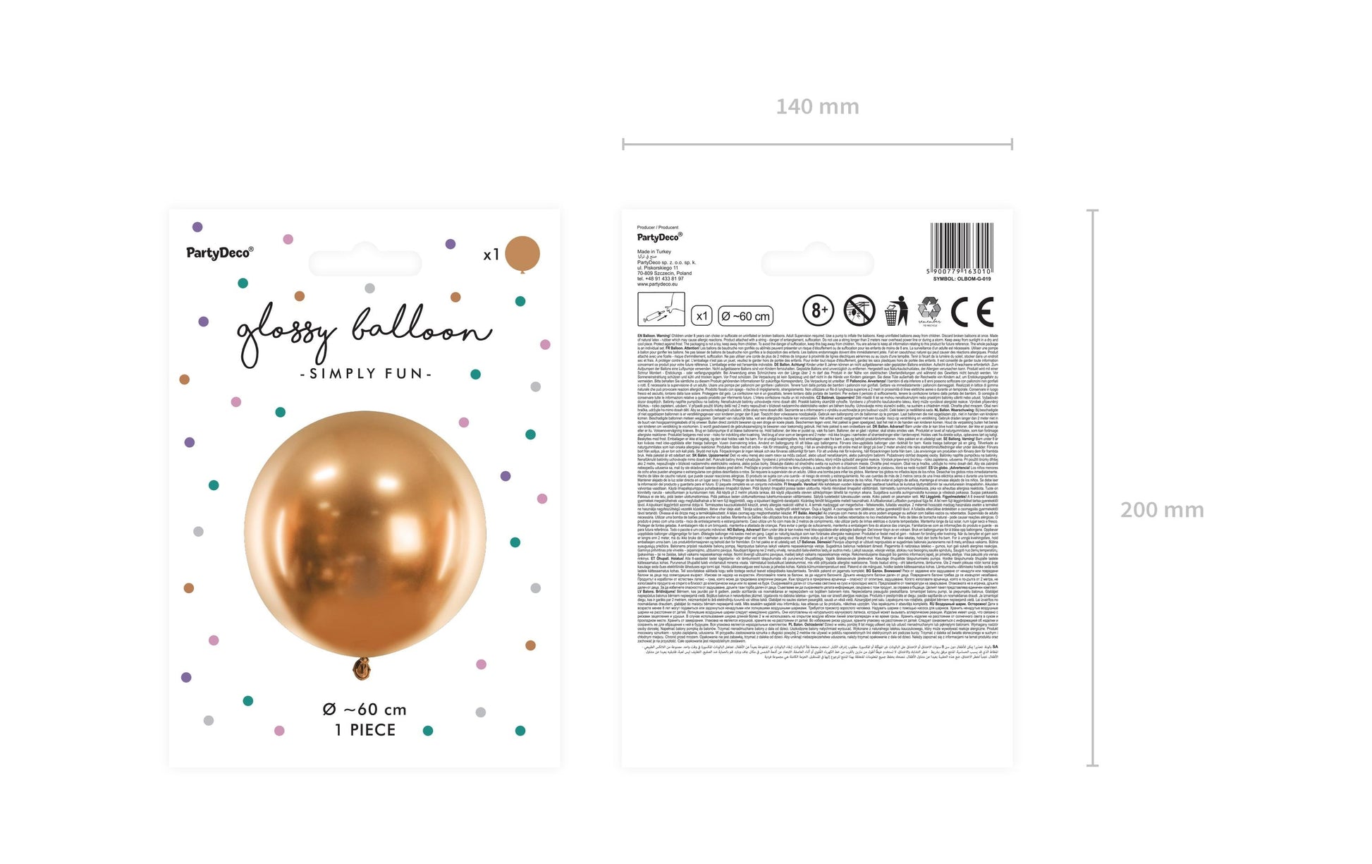PartyDeco Hochzeitsballons – Gold – Ø 60 cm – Latex – 1 Stück