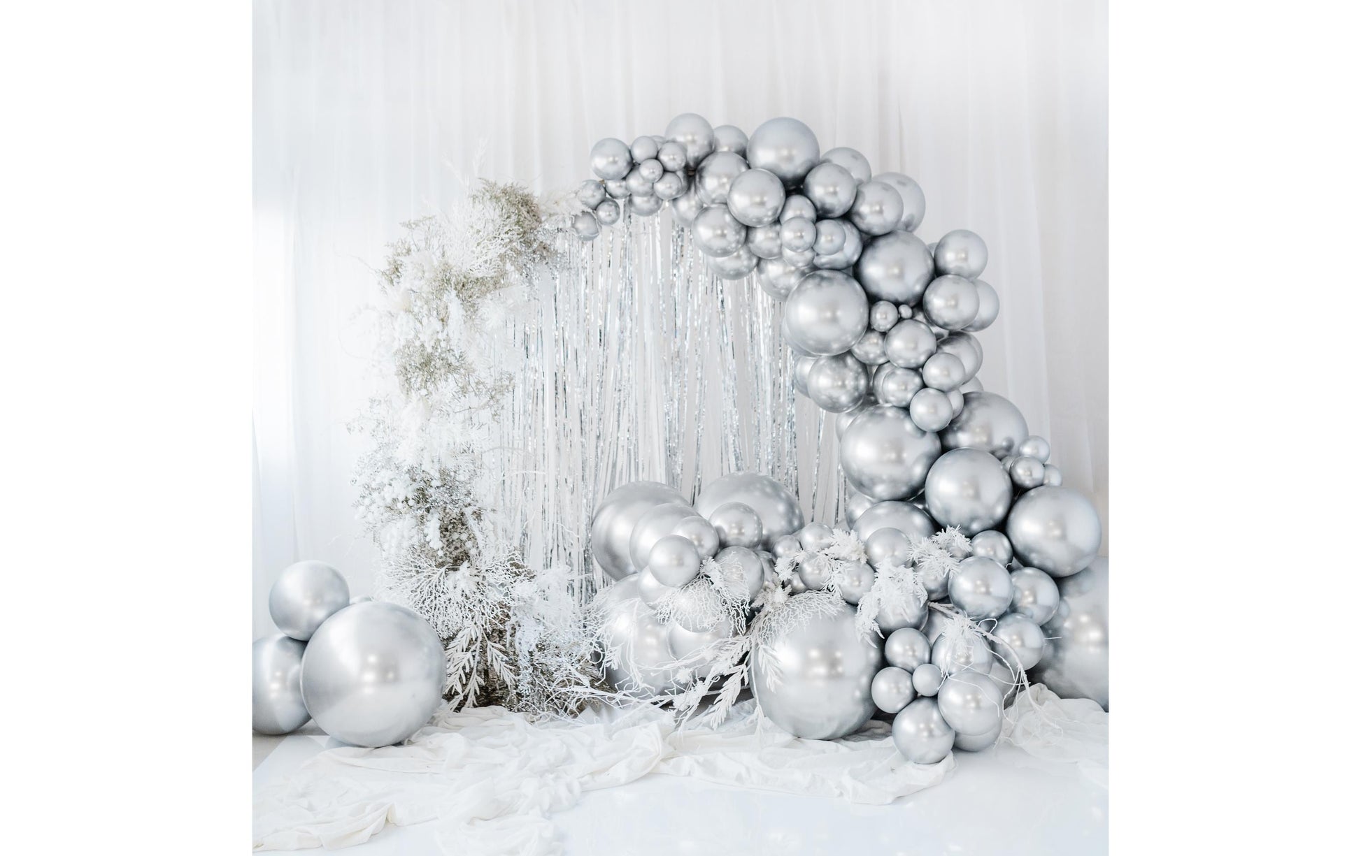 PartyDeco Hochzeitsballons – Silber – Ø 60 cm – Latex – 1 Stück