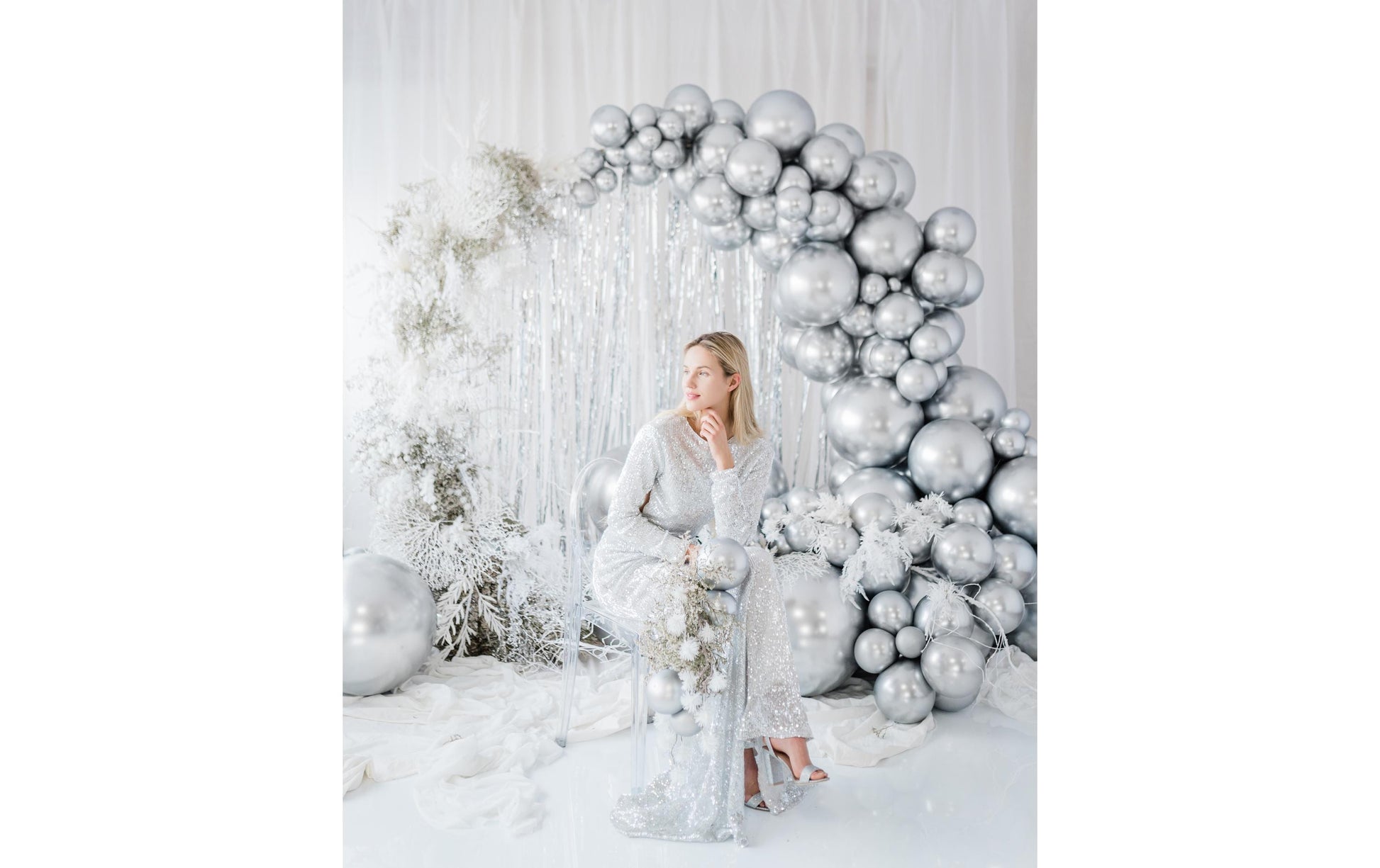 PartyDeco Hochzeitsballons – Silber – Ø 60 cm – Latex – 1 Stück