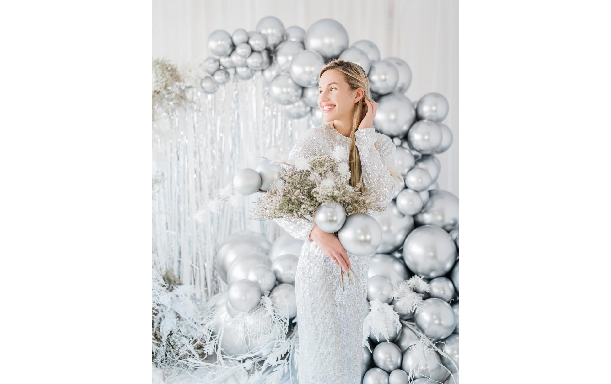 PartyDeco Hochzeitsballons – Silber – Ø 60 cm – Latex – 1 Stück