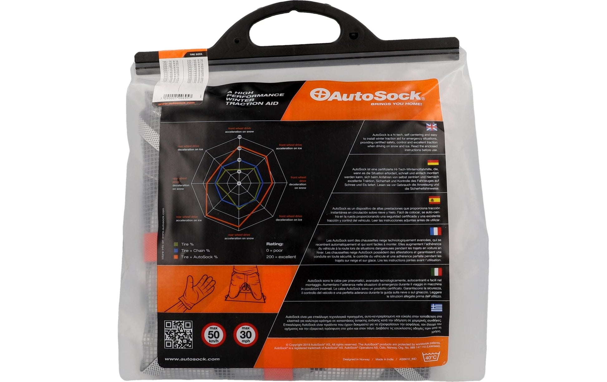 Autosock GR 695 Textile Traktionshilfe – für Felgen Ø 20" – 2 Stk.