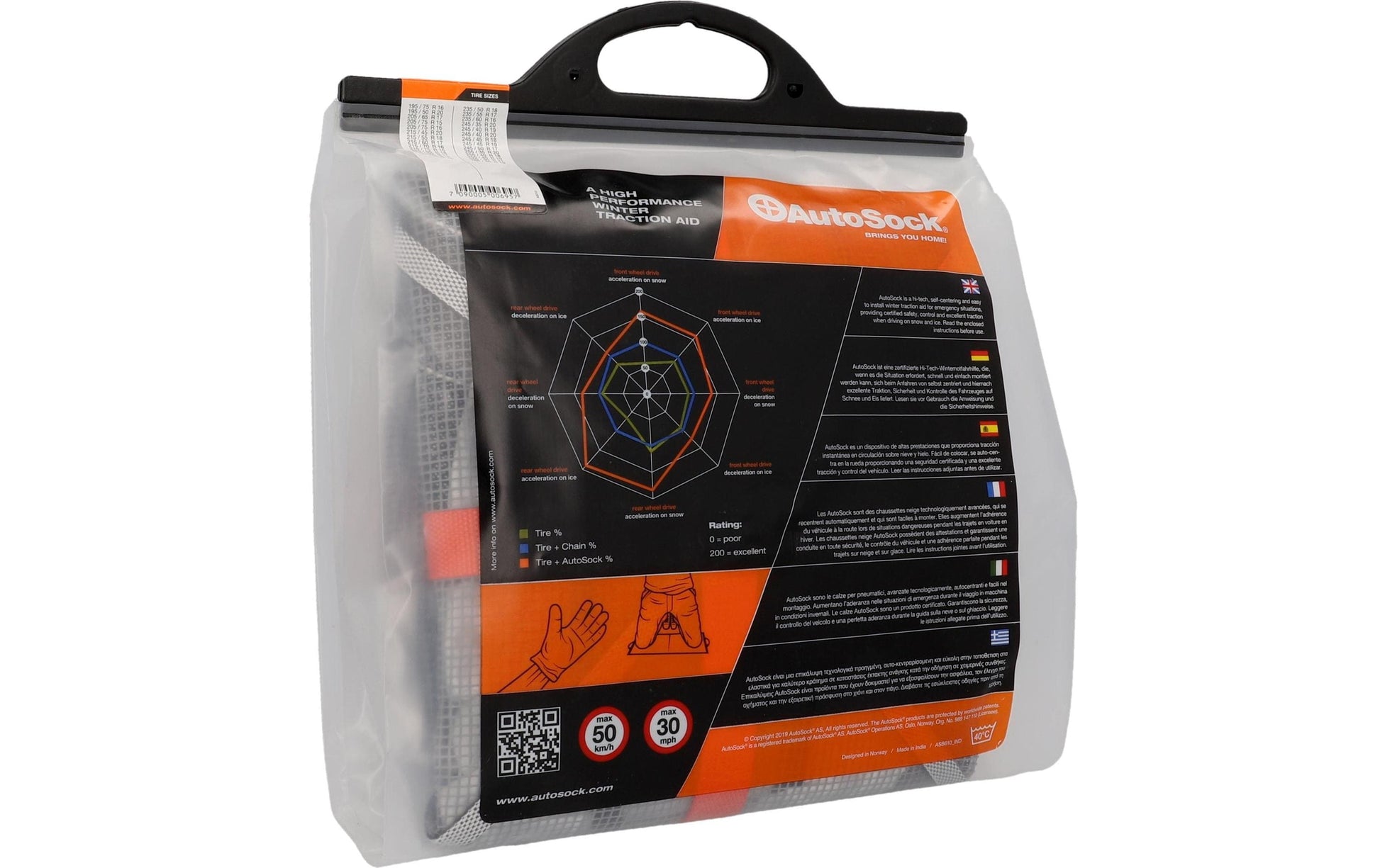 Autosock GR 695 Textile Traktionshilfe – für Felgen Ø 20" – 2 Stk.