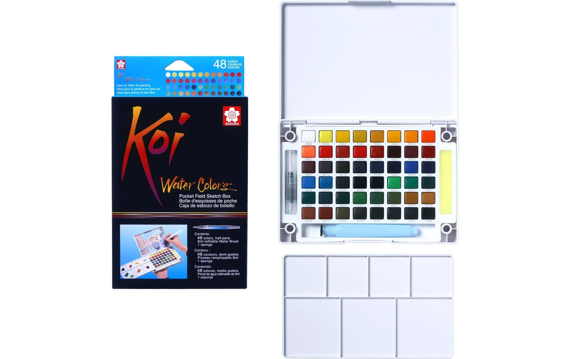 Sakura Koi Wasserfarben Aquarellkasten – Mehrfarbig – 48 Farben (Palette) – für Papier
