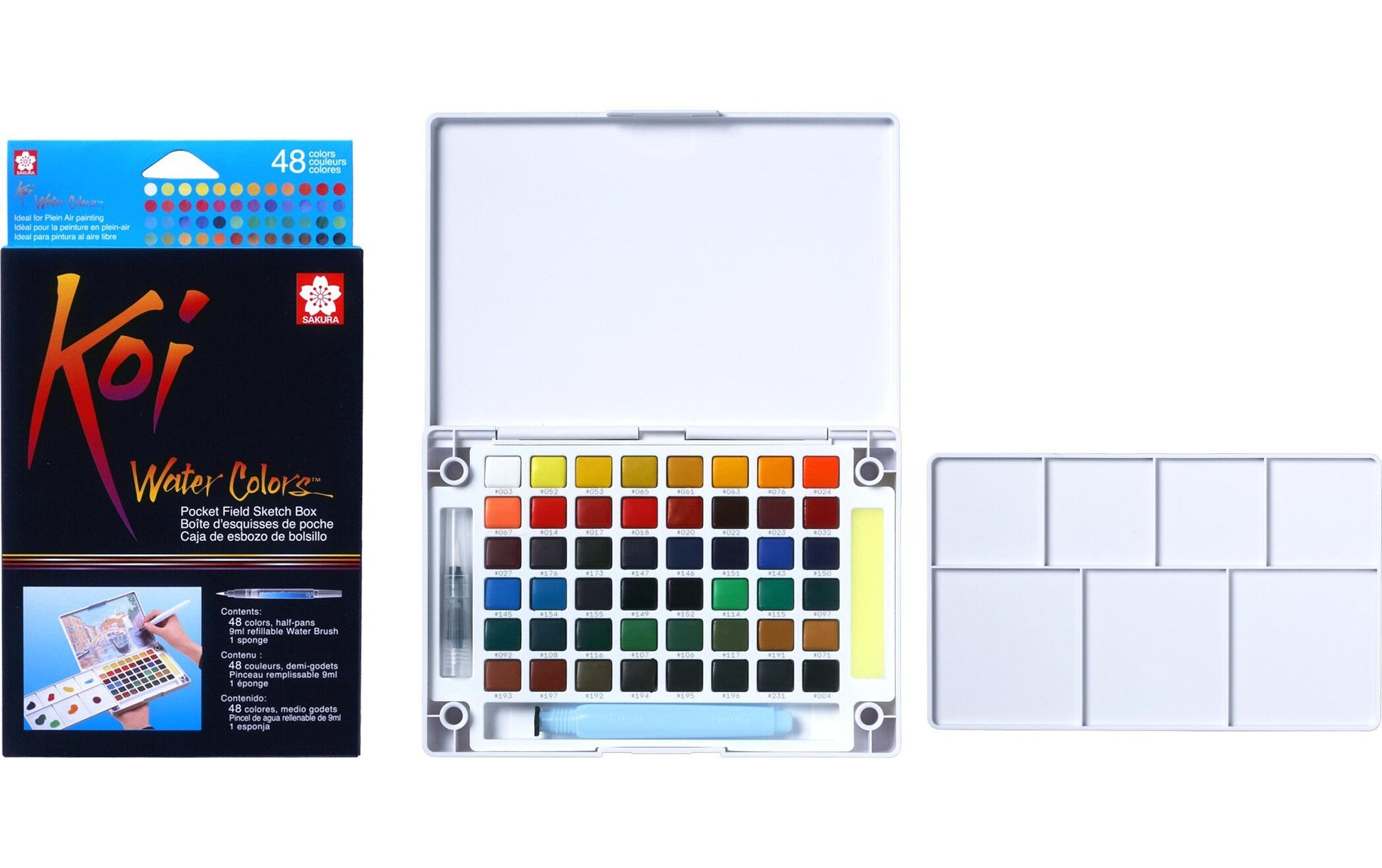 Sakura Koi Wasserfarben Aquarellkasten – Mehrfarbig – 48 Farben (Palette) – für Papier