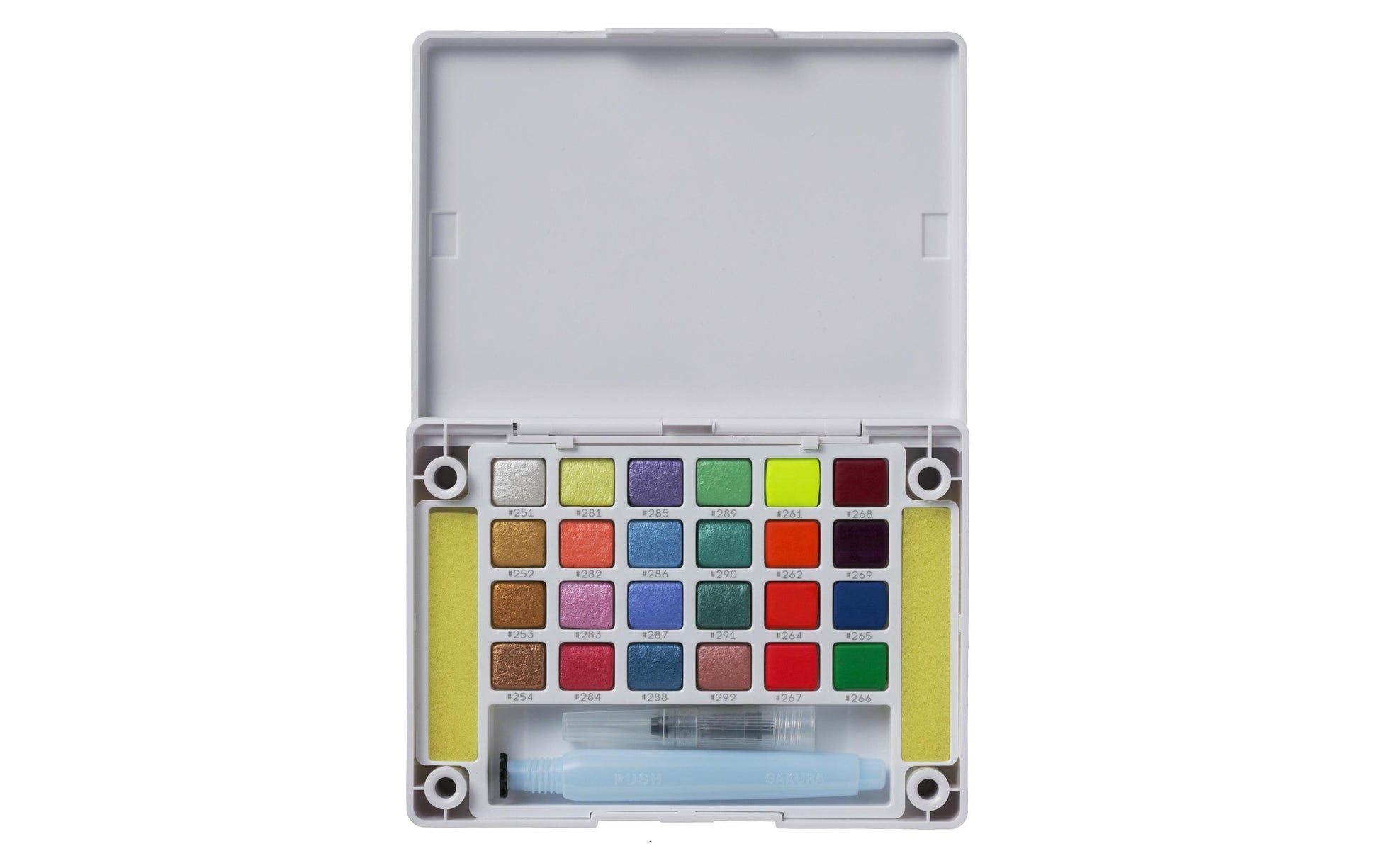 Sakura Koi Aquarellfarbe – Mehrfarbig, Metallic – 24 Farben (Palette, 24 Näpfchen) – für Papier