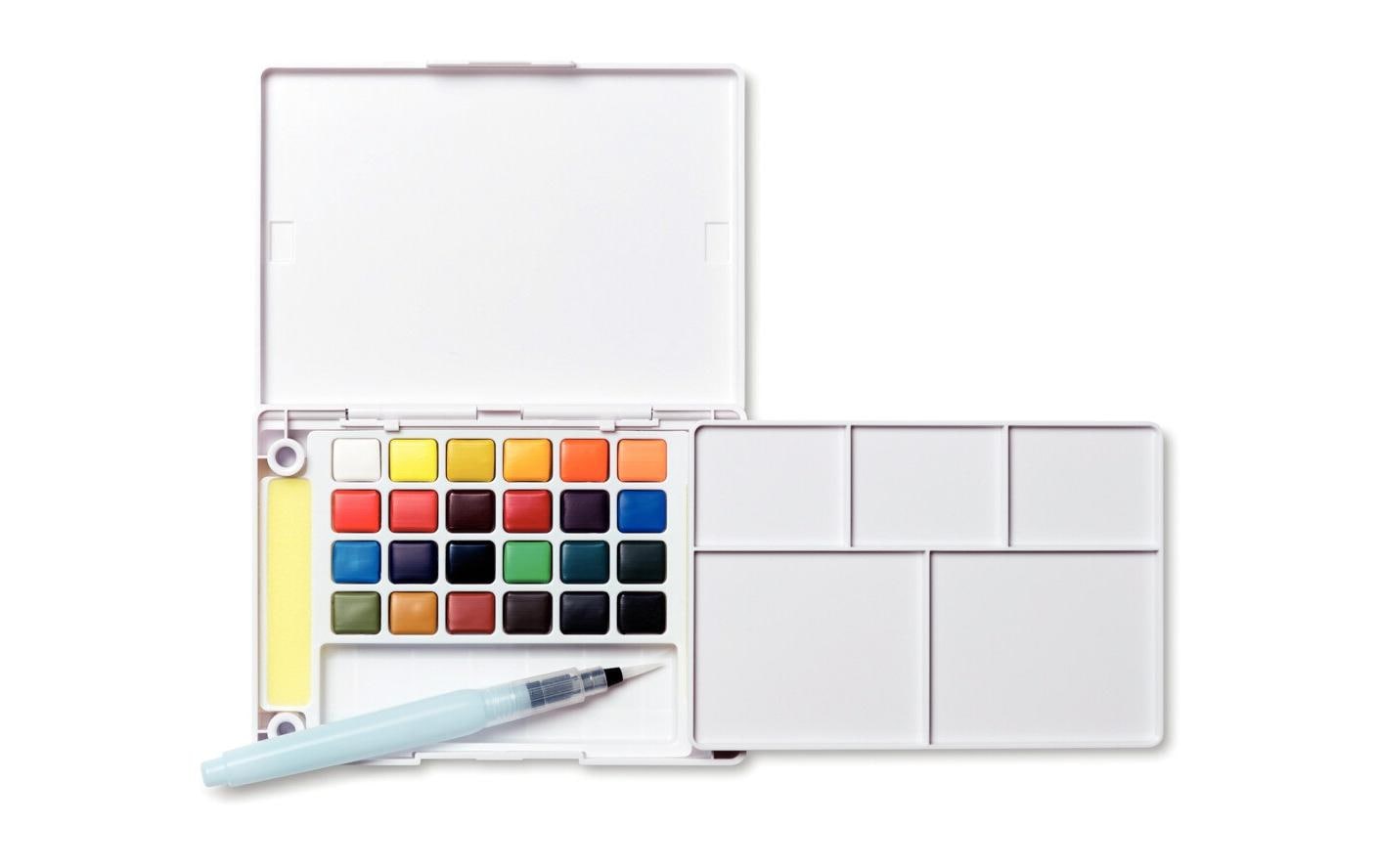 Sakura Koi Aquarellfarbe – Mehrfarbig – 24 Farben (Palette, mit Pinsel) – für Papier