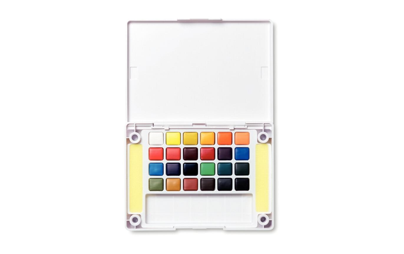 Sakura Koi Aquarellfarbe – Mehrfarbig – 24 Farben (Palette, mit Pinsel) – für Papier