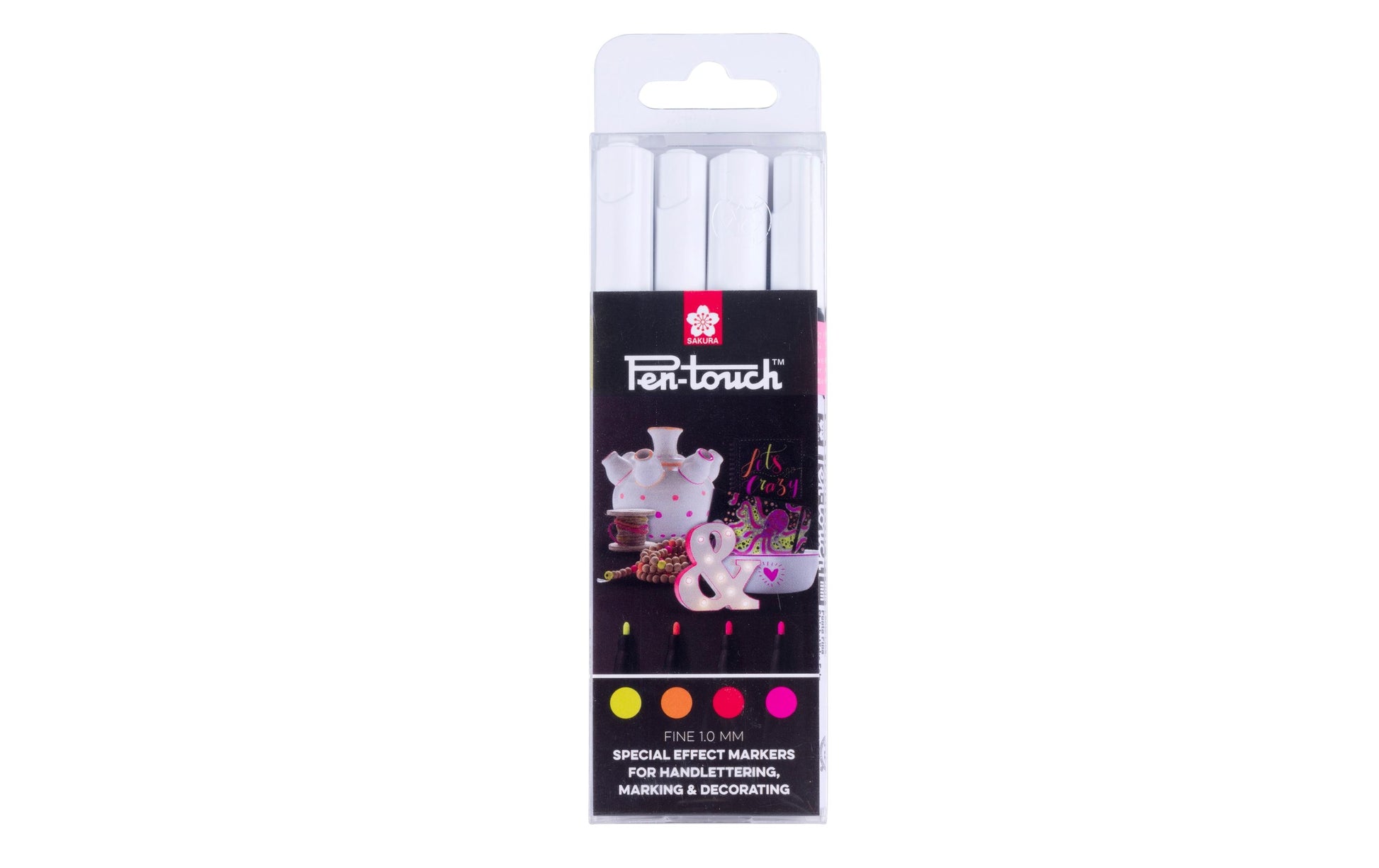 Sakura Pen-Touch Lackmarker – Feine Spitze 1 mm – Mehrfarbig – 4er-Set – für Holz