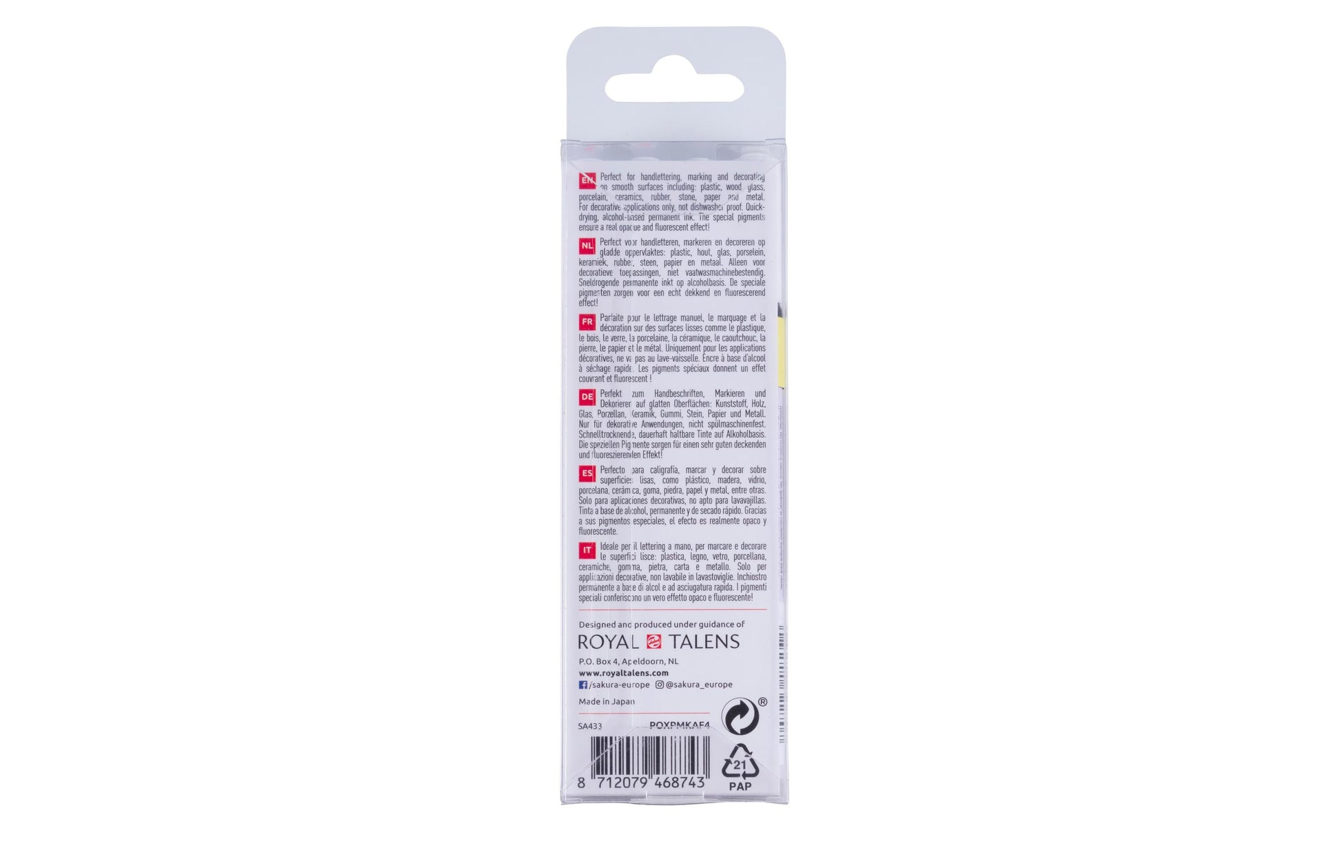 Sakura Pen-Touch Lackmarker – Feine Spitze 1 mm – Mehrfarbig – 4er-Set – für Holz