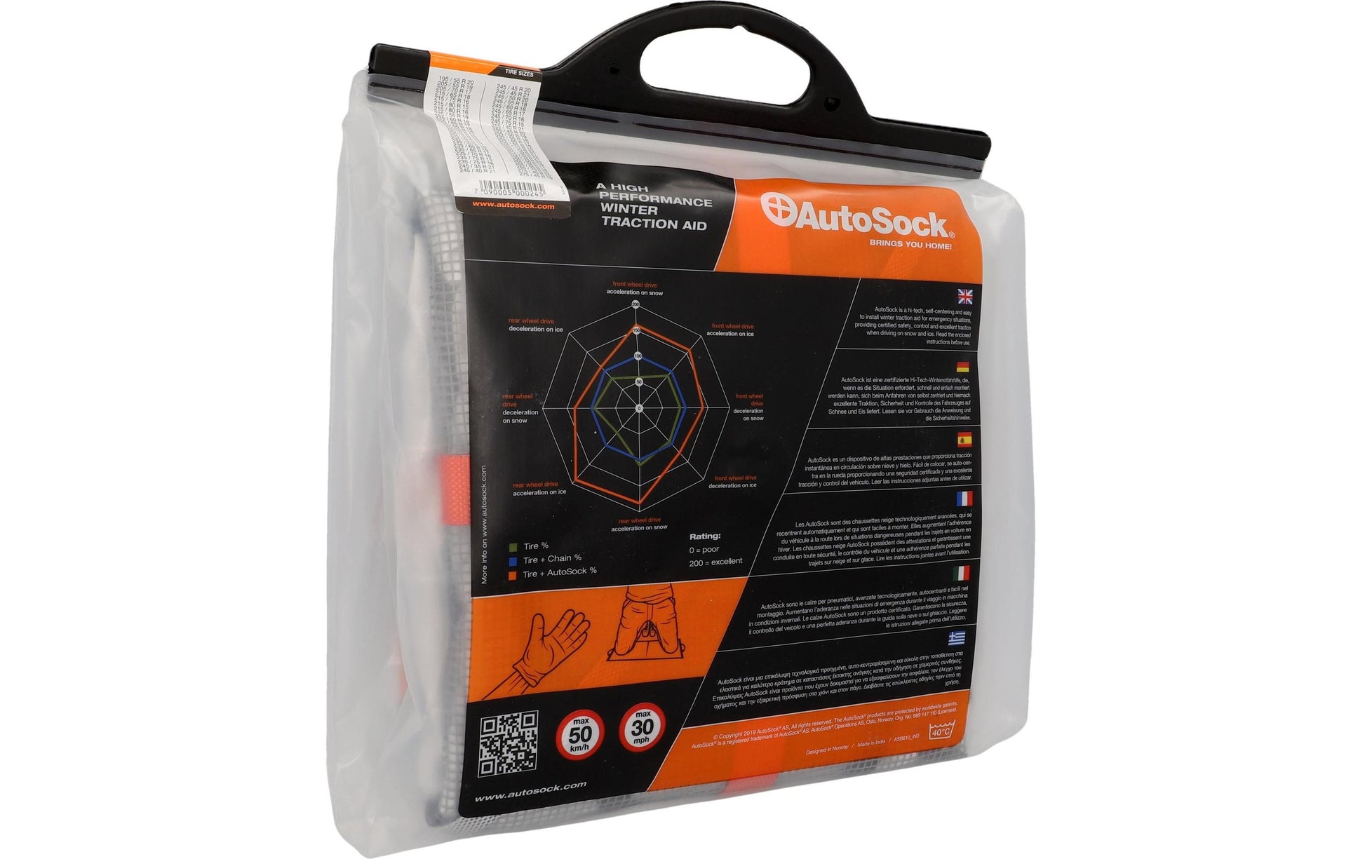 Autosock Textile Traktionshilfe GR 697 – EN-Norm, in CH als Schneekette zugelassen – für 16" Felgen – Textil
