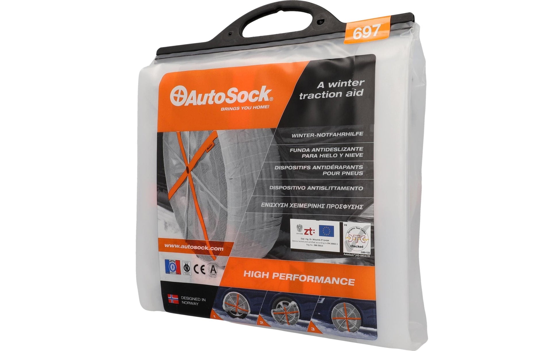 Autosock Textile Traktionshilfe GR 697 – EN-Norm, in CH als Schneekette zugelassen – für 16" Felgen – Textil