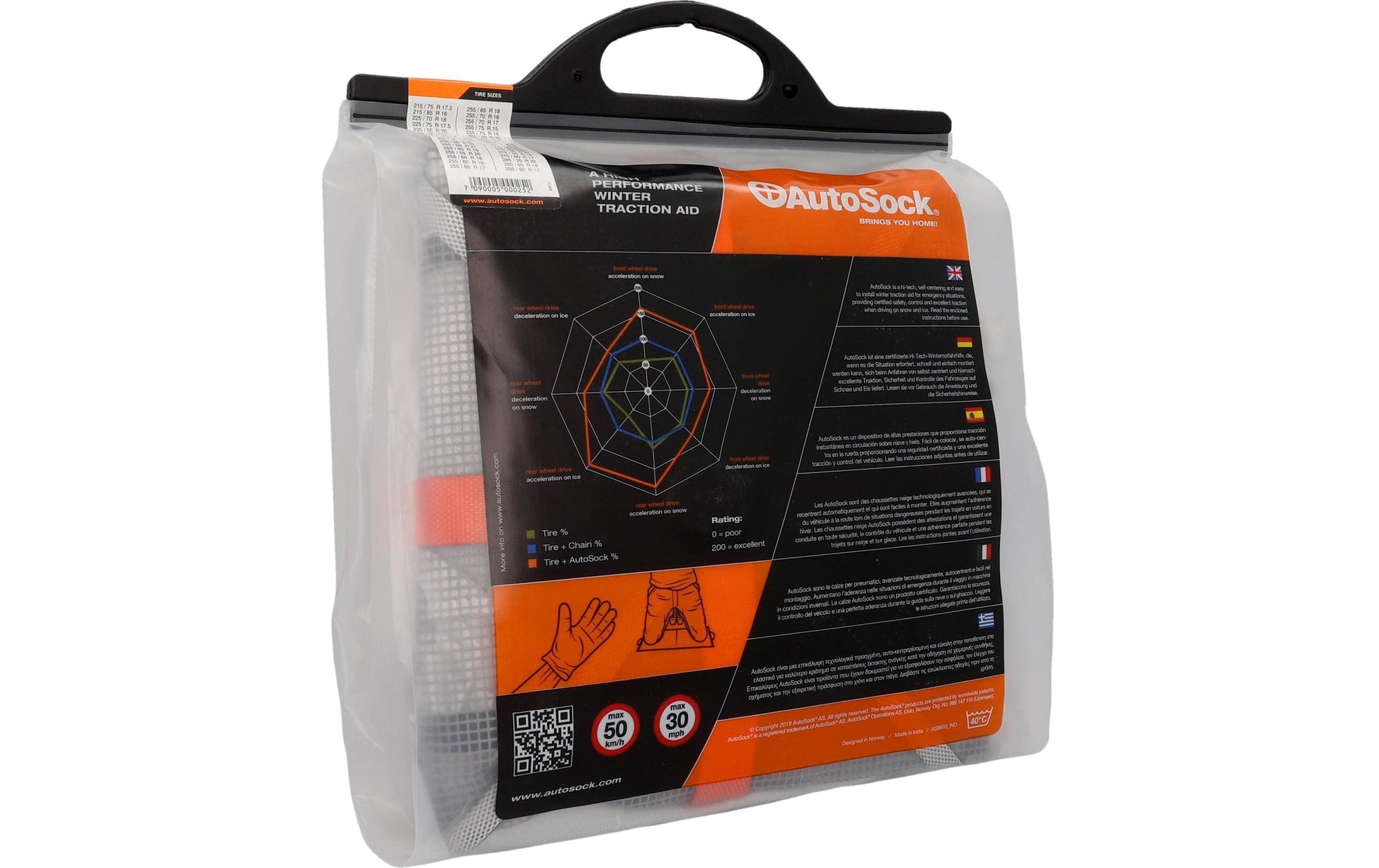 AutoSock Textile Traktionshilfe – für 19" Reifen – 2 Stück – Textil, CH-zugelassen als Schneekette