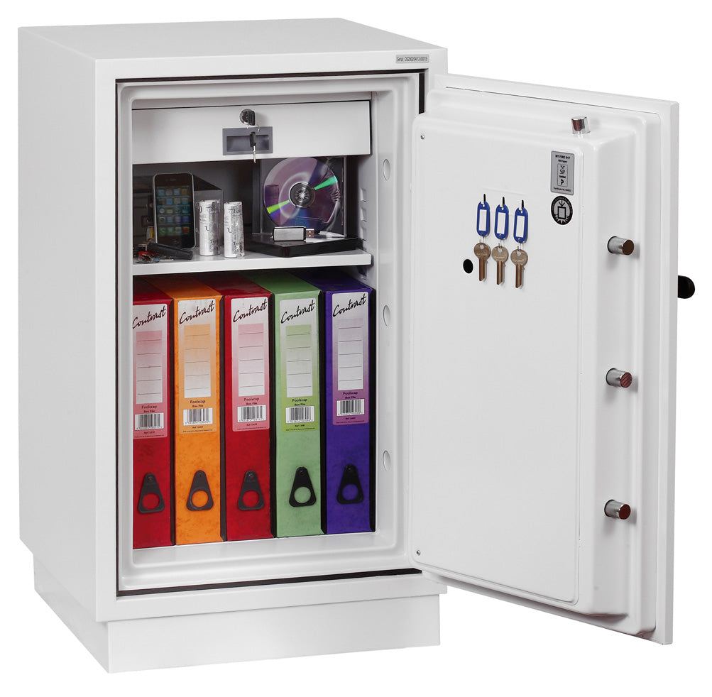 Phoenix Safe Co. Phoenix Tresor FS0442E – Elektronikschloss – 84 l – Feuerschutz 90 min – Bodenmontage – Weiss