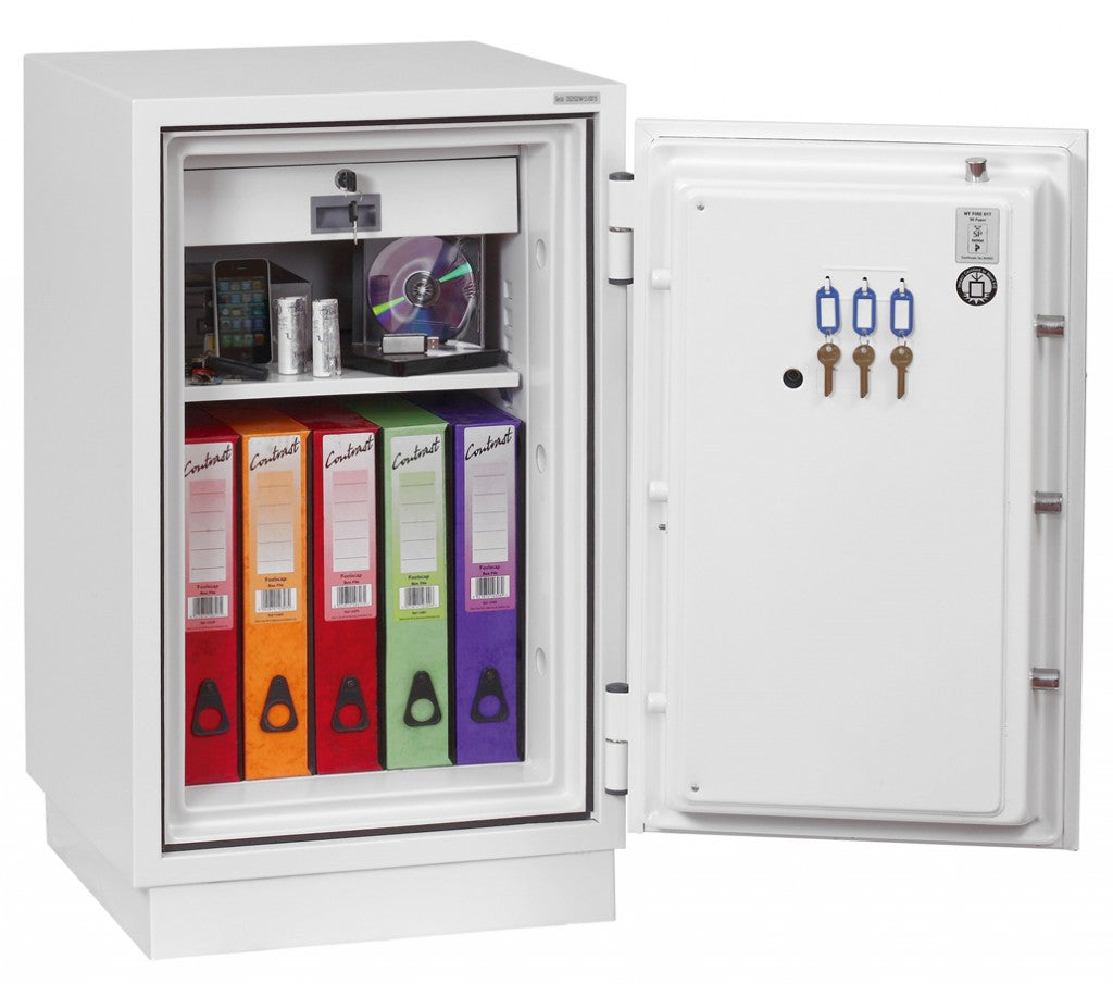 Phoenix Safe Co. Phoenix Tresor FS0442E – Elektronikschloss – 84 l – Feuerschutz 90 min – Bodenmontage – Weiss