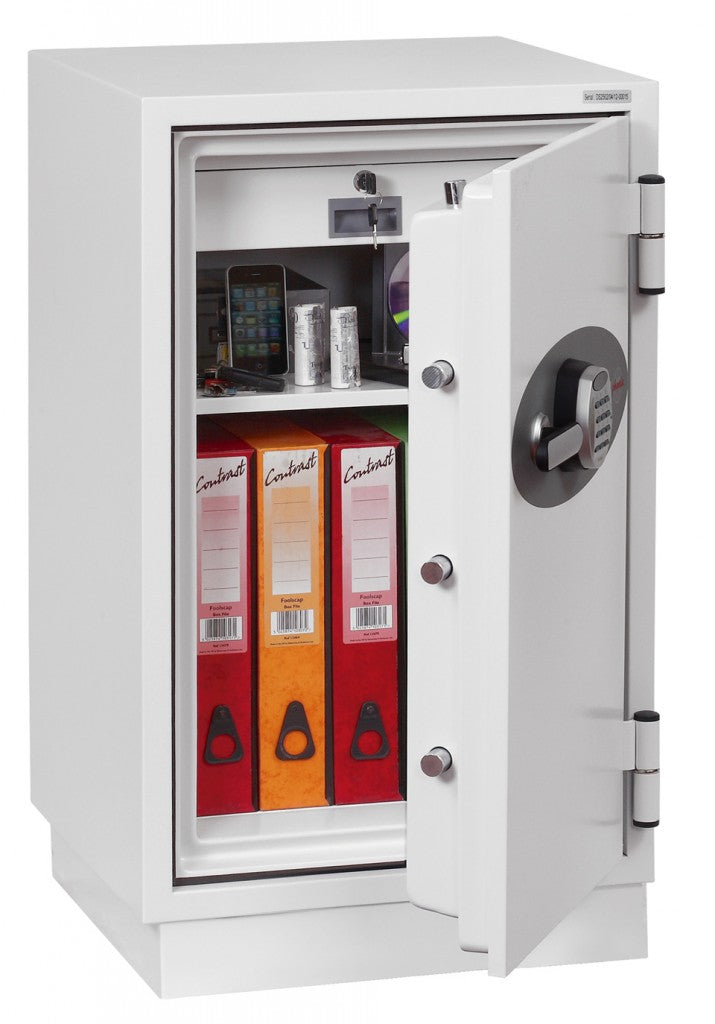 Phoenix Safe Co. Phoenix Tresor FS0442E – Elektronikschloss – 84 l – Feuerschutz 90 min – Bodenmontage – Weiss
