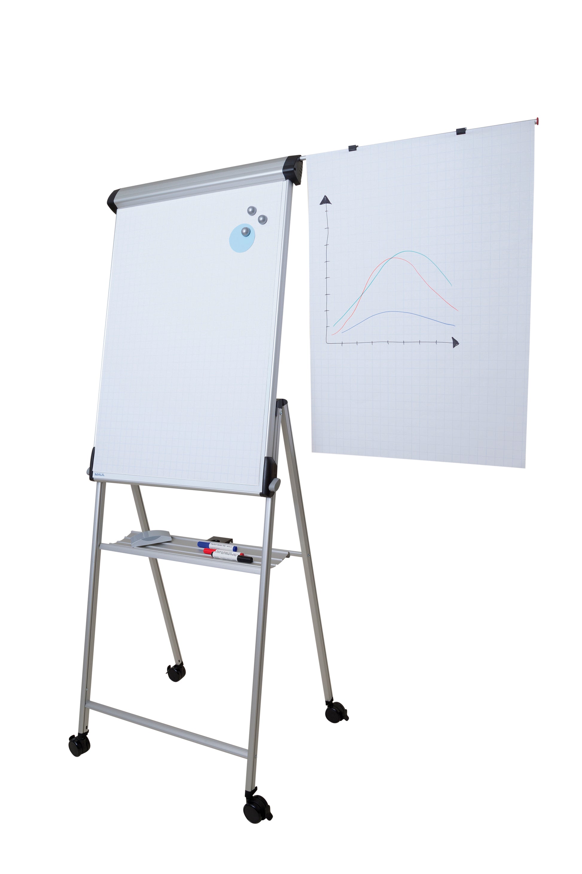 MAUL Flipchart-Block – 69 × 96 cm, weiss, Metall, Recycling