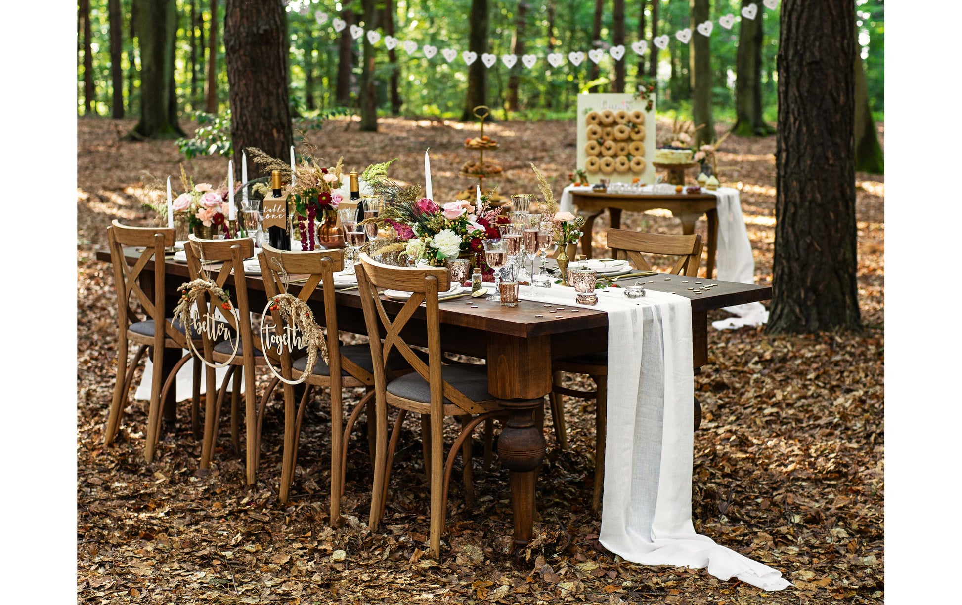 PartyDeco Tischkarten Hochzeit – Braun – 6 × 5 cm – Holz – 10 Stk