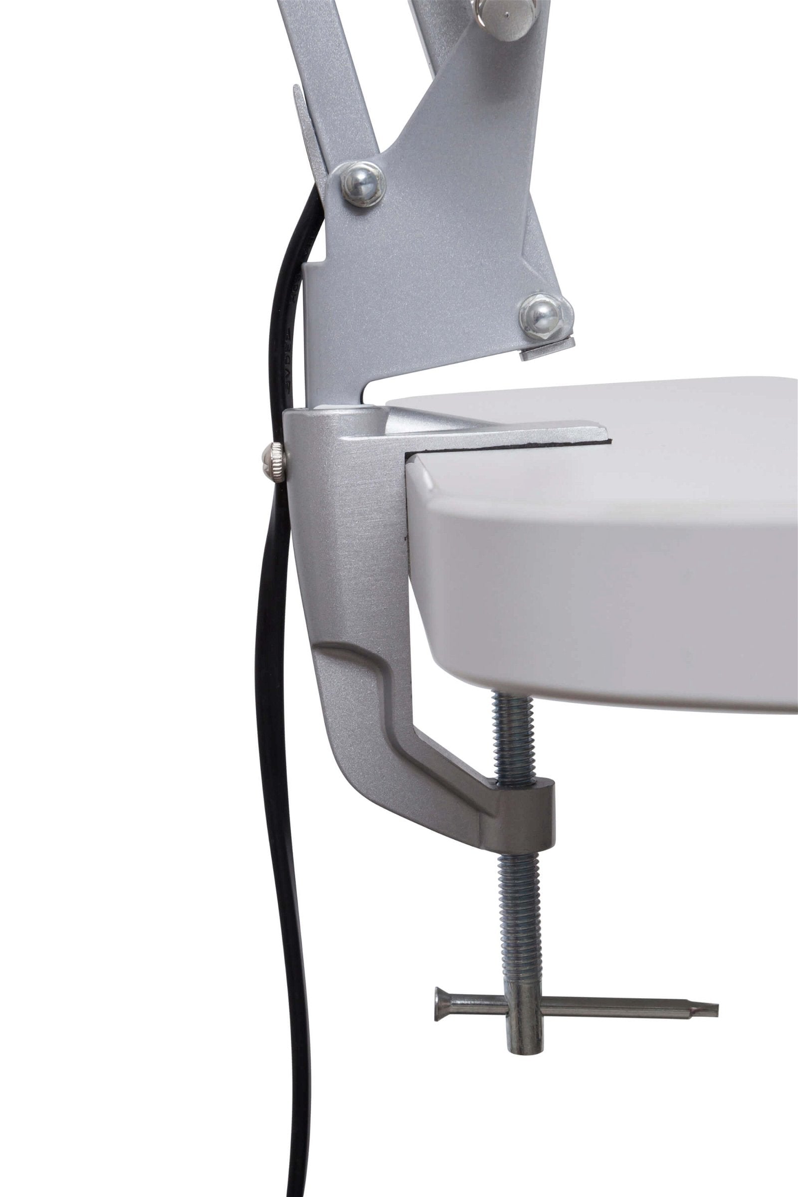 MAUL LED-Tischleuchte – Klemmfuss, drehbar, neigbar – Silber