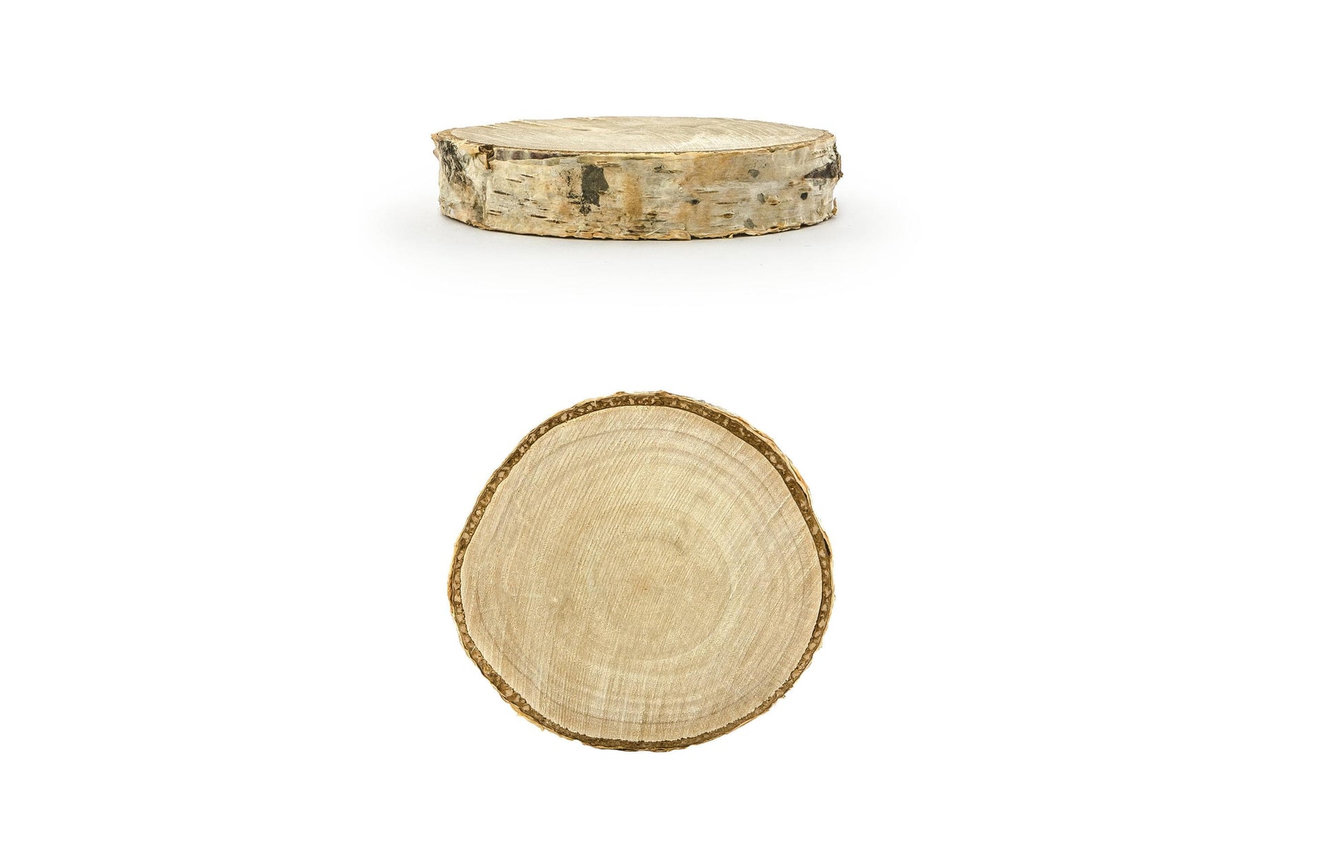 PartyDeco Tischkarten Holzscheibe Hochzeit – Braun – Ø 4,5–6,5 cm – Holz (Weide) – 6 Stk