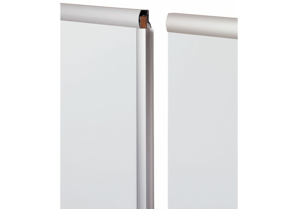 MAUL Whiteboard – 120 × 90 cm, Kunststoff, magnetisch, Aluminiumrahmen, Wandmontage, inkl. 2 Ablageleisten