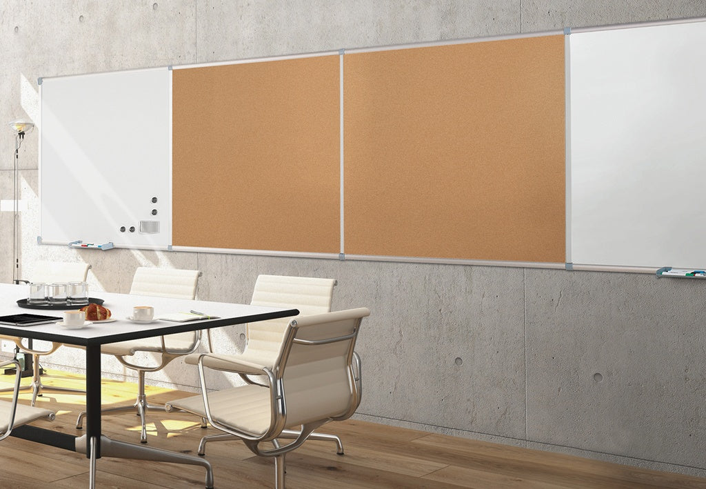 MAUL Whiteboard – 120 × 90 cm, Kunststoff, magnetisch, Aluminiumrahmen, Wandmontage
