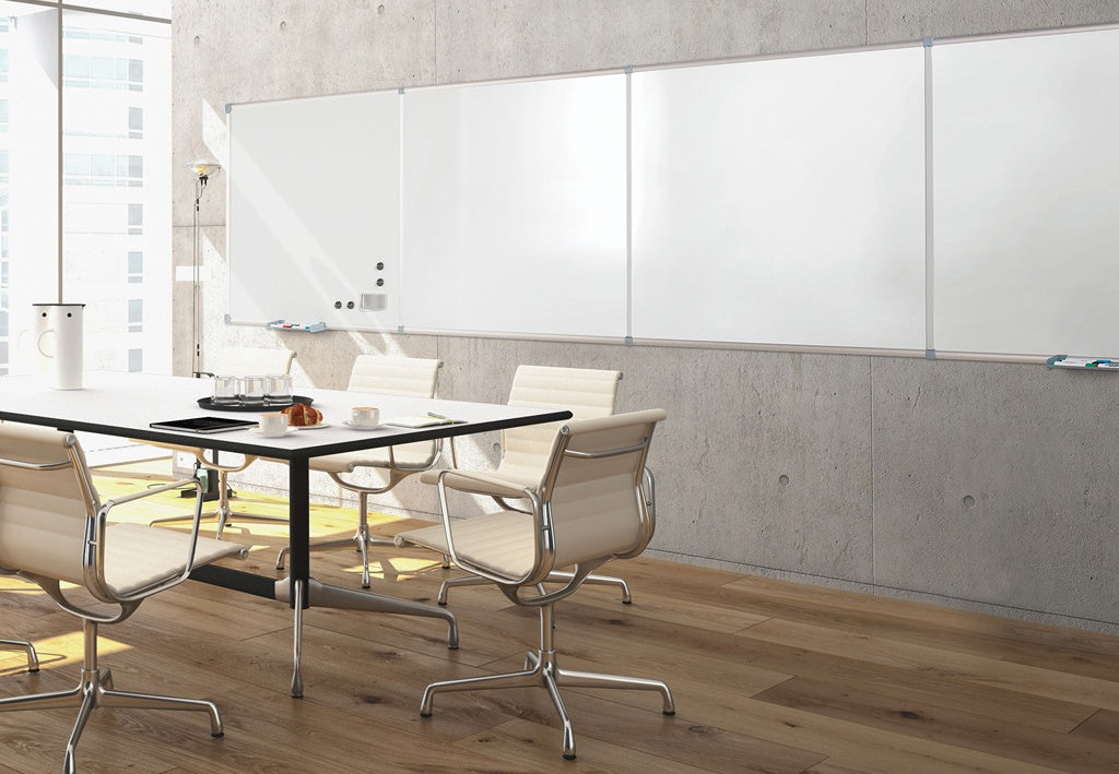 MAUL Whiteboard – 120 × 90 cm, Kunststoff, magnetisch, Aluminiumrahmen, Wandmontage