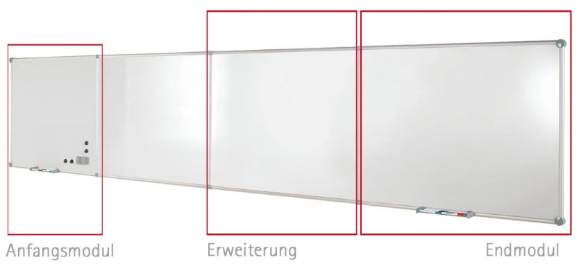 MAUL Whiteboard – 120 × 90 cm, Kunststoff, magnetisch, Aluminiumrahmen, Wandmontage, inkl. 2 Ablageleisten