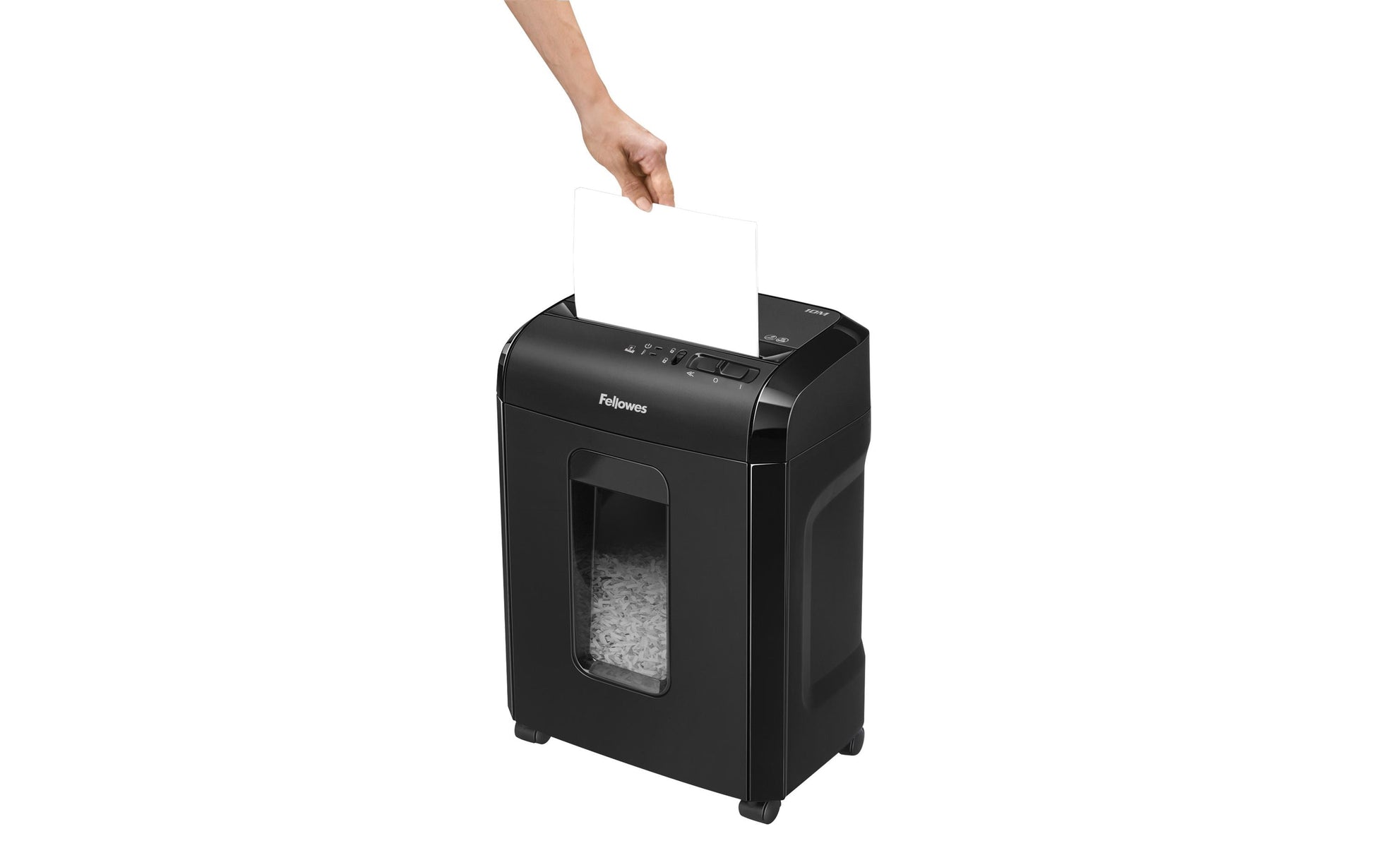 Fellowes Powershred 10M – Aktenvernichter, DIN P-5, Partikelschnitt 2 × 12 mm, 10 Blatt, 19 l