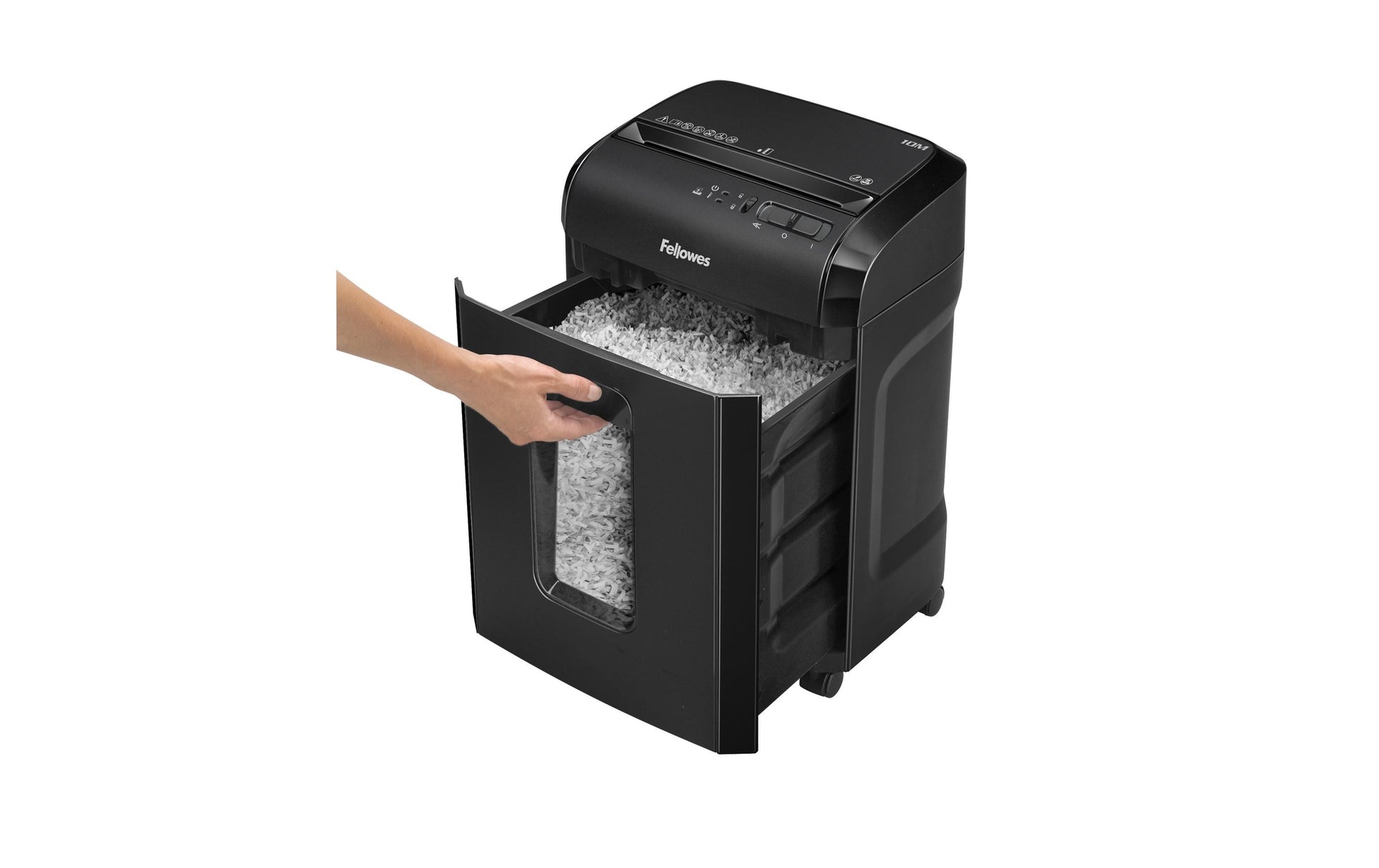 Fellowes Powershred 10M – Aktenvernichter, DIN P-5, Partikelschnitt 2 × 12 mm, 10 Blatt, 19 l