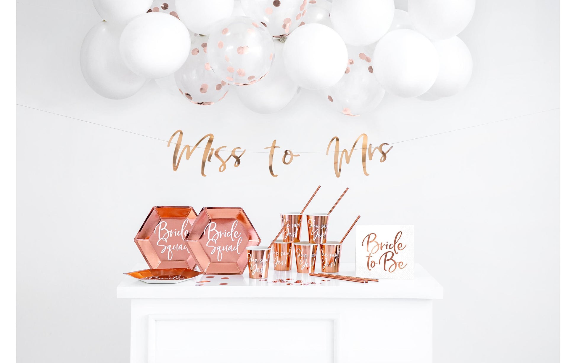 PartyDeco Teller, Papier/Karton, Sechseck – Ø 23 cm, Roségold – 6 Stk.