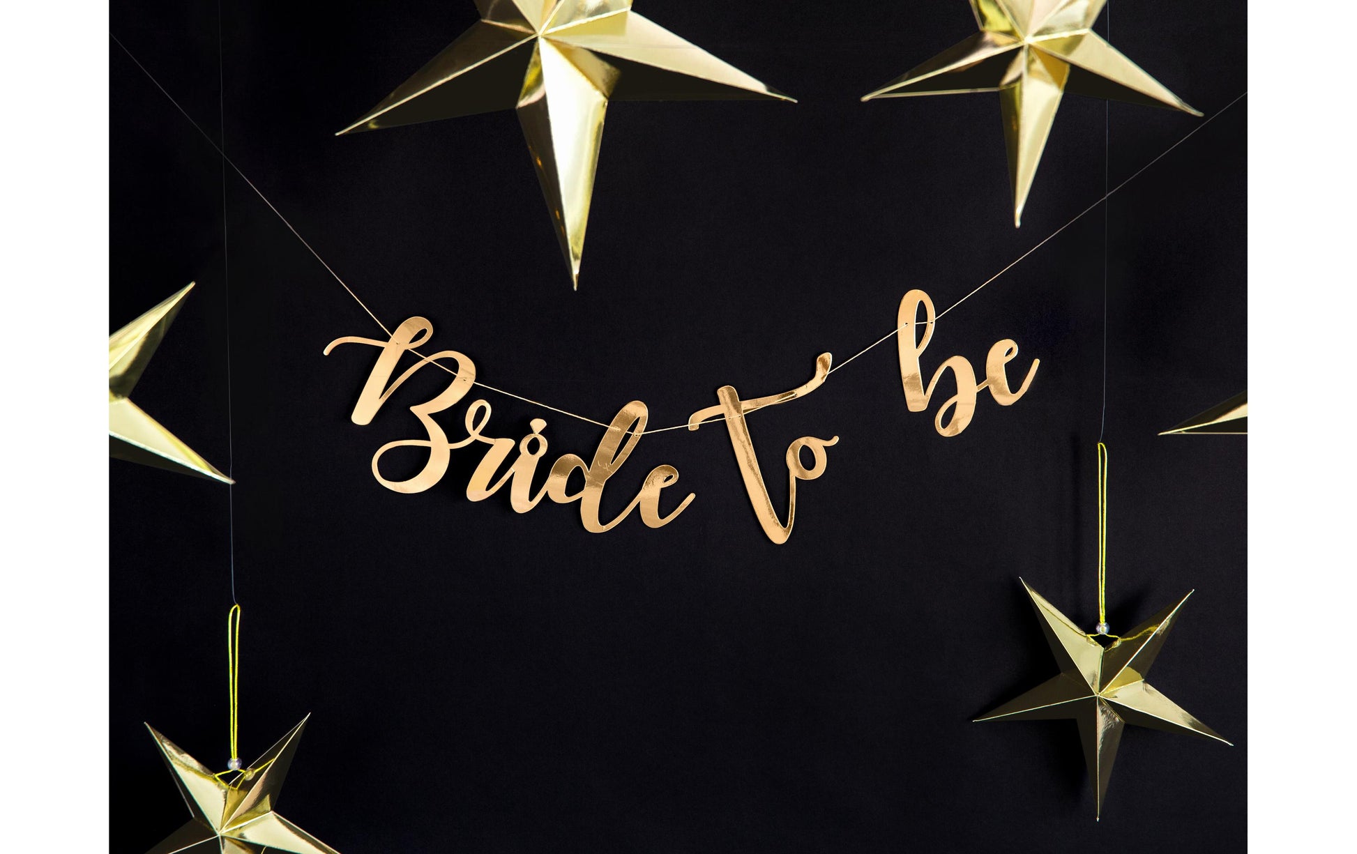 PartyDeco Girlande Bride to be – Gold – 80 × 19 cm – Papier – 1 Stk